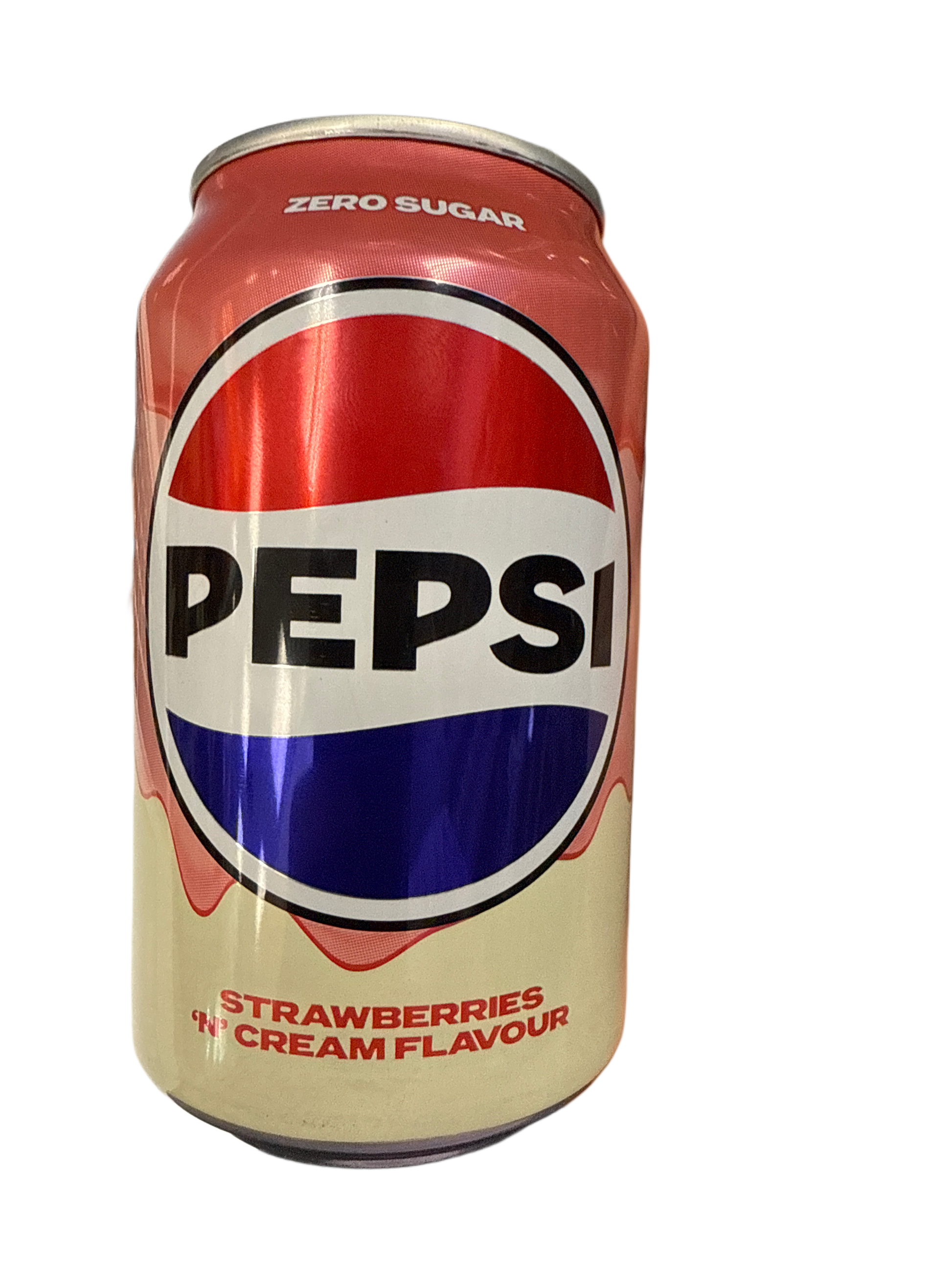 Pepsi Zero Sugar Strawberries & Cream Can 355ML - U.K Edition - Beverage - Case of 12 - BB: 12/25 - Extreme Snacks Wholesale