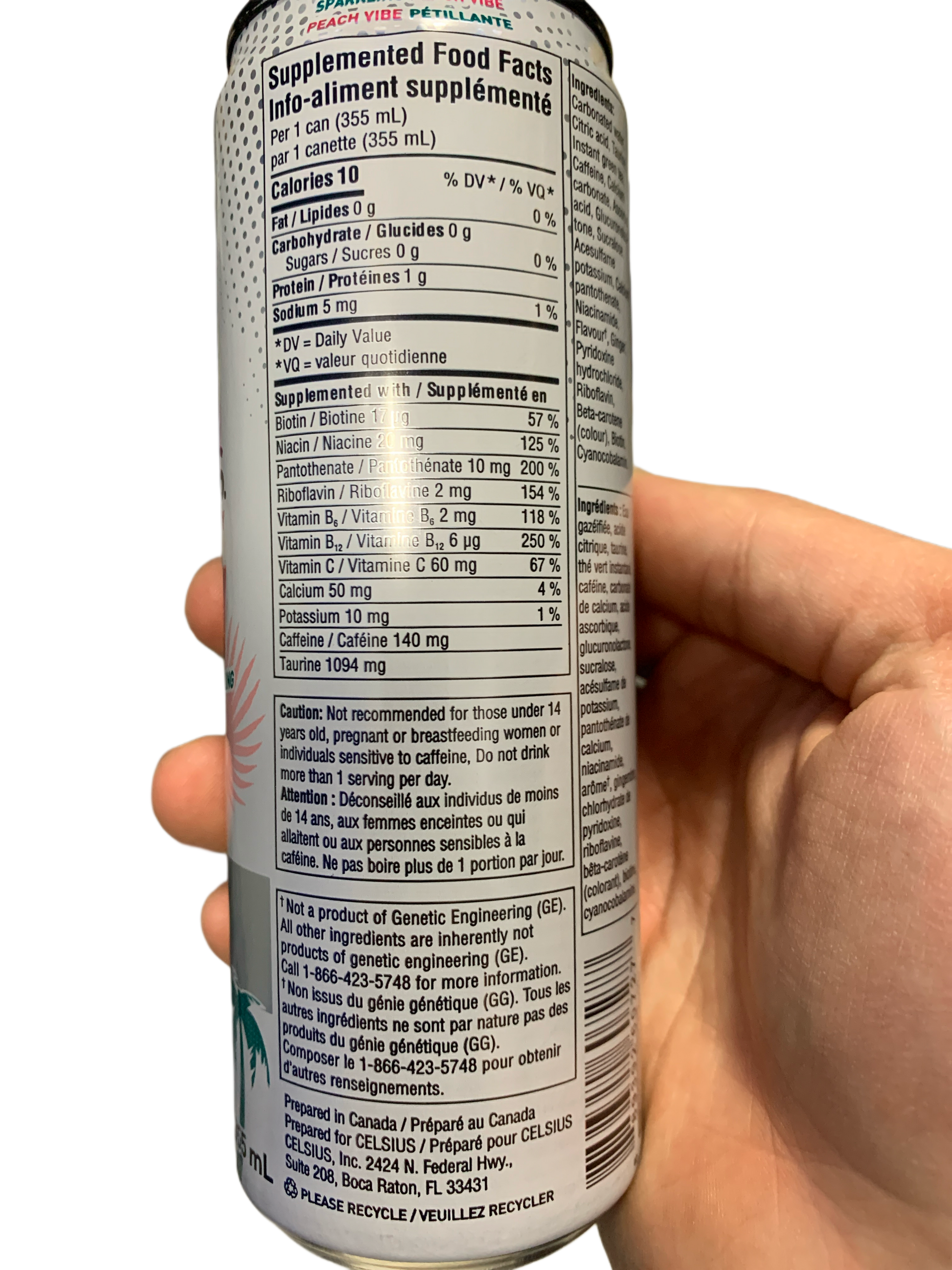 Celsius Zero Sugar Peach Vibe Energy Drink 473ML -Canadian Edition - Case Of 12 - BB:01/26 - Extreme Snacks Wholesale