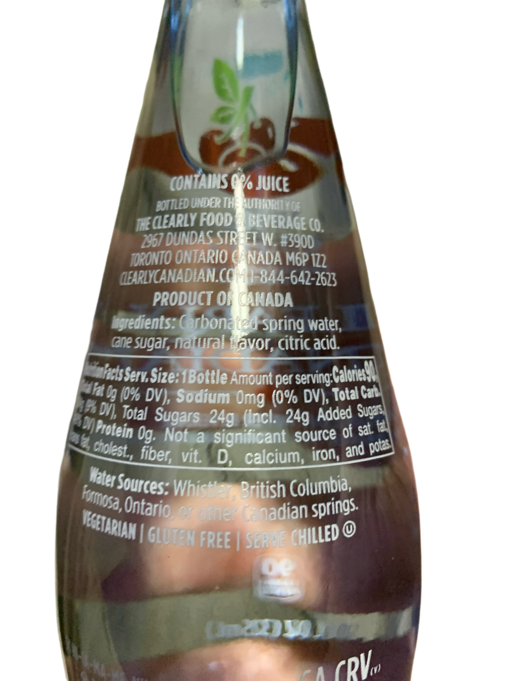 Clearly Canadian Wild Cherry Sparkling Water 325ML -Canadian Edition - Case Of 12 - BB:08/25 - Extreme Snacks Wholesale