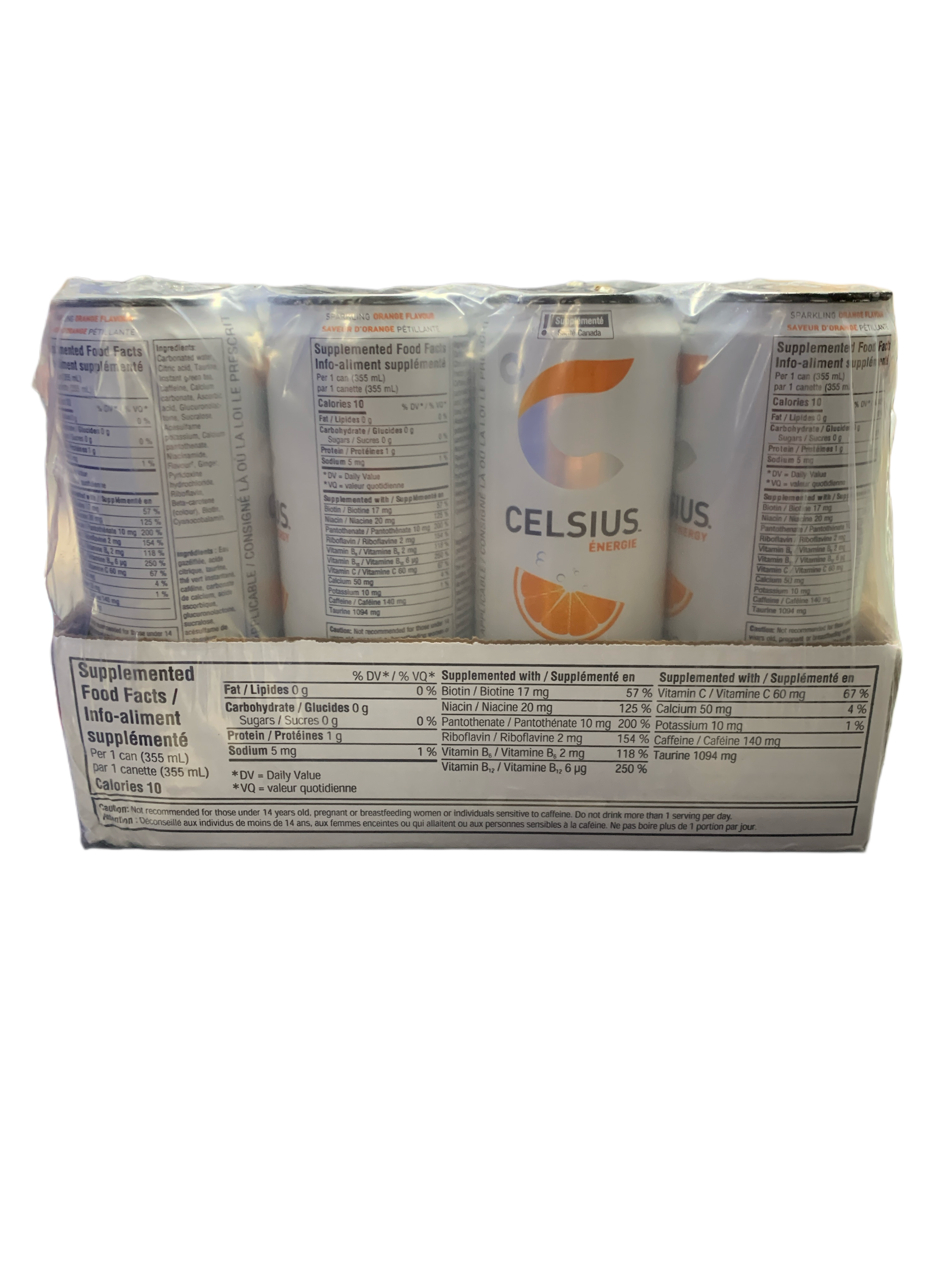 Celsius Zero Sugar Sparkling Orange Energy Drink 473ML -Canadian Edition - Case Of 12 - BB:10/25