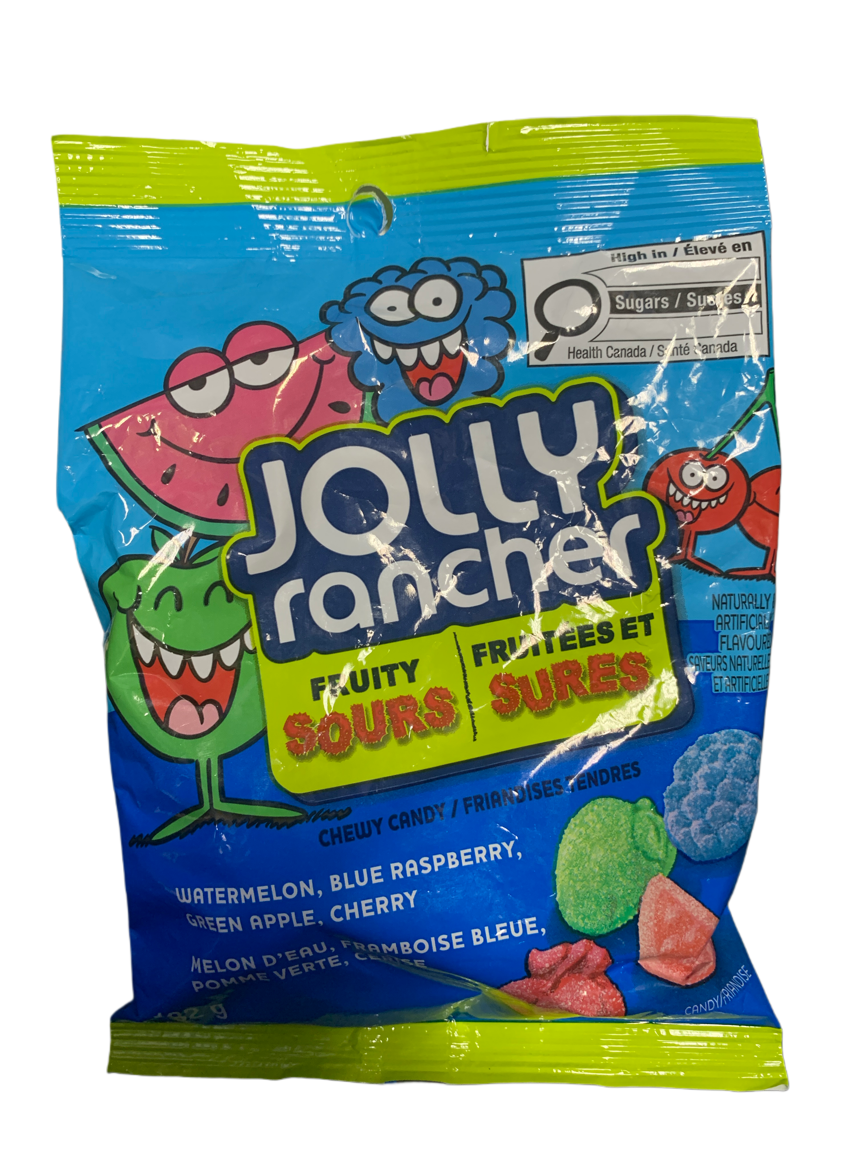 Jolly Rancher Fruity Sours 182G -Canadian Edition - Case Of 12 - BB:12/25 - Extreme Snacks Wholesale