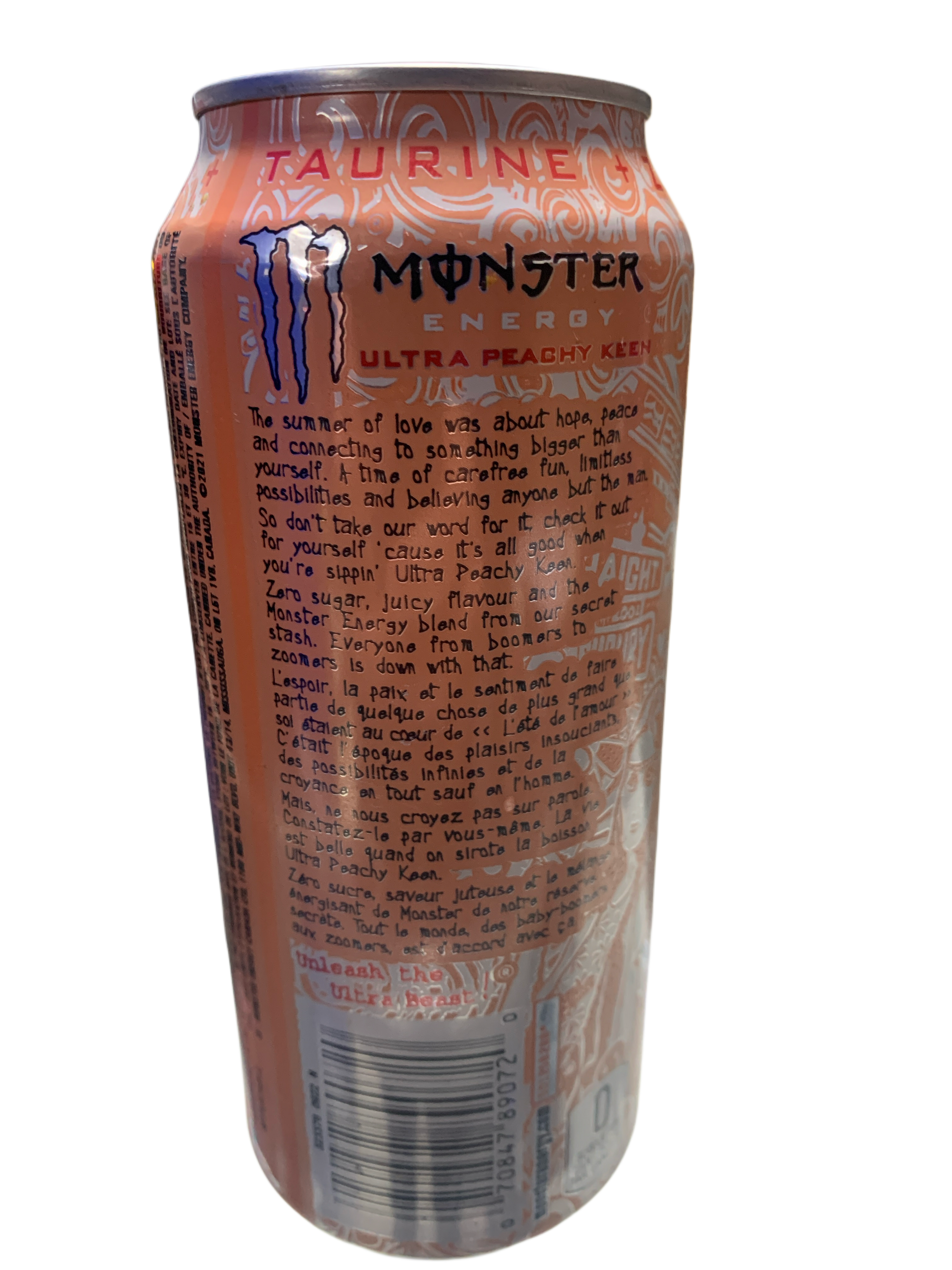 Monster Ultra Peachy Keen Energy Drink 473ML -Canadian Edition - Case Of 12 - BB:03/27 - Extreme Snacks Wholesale