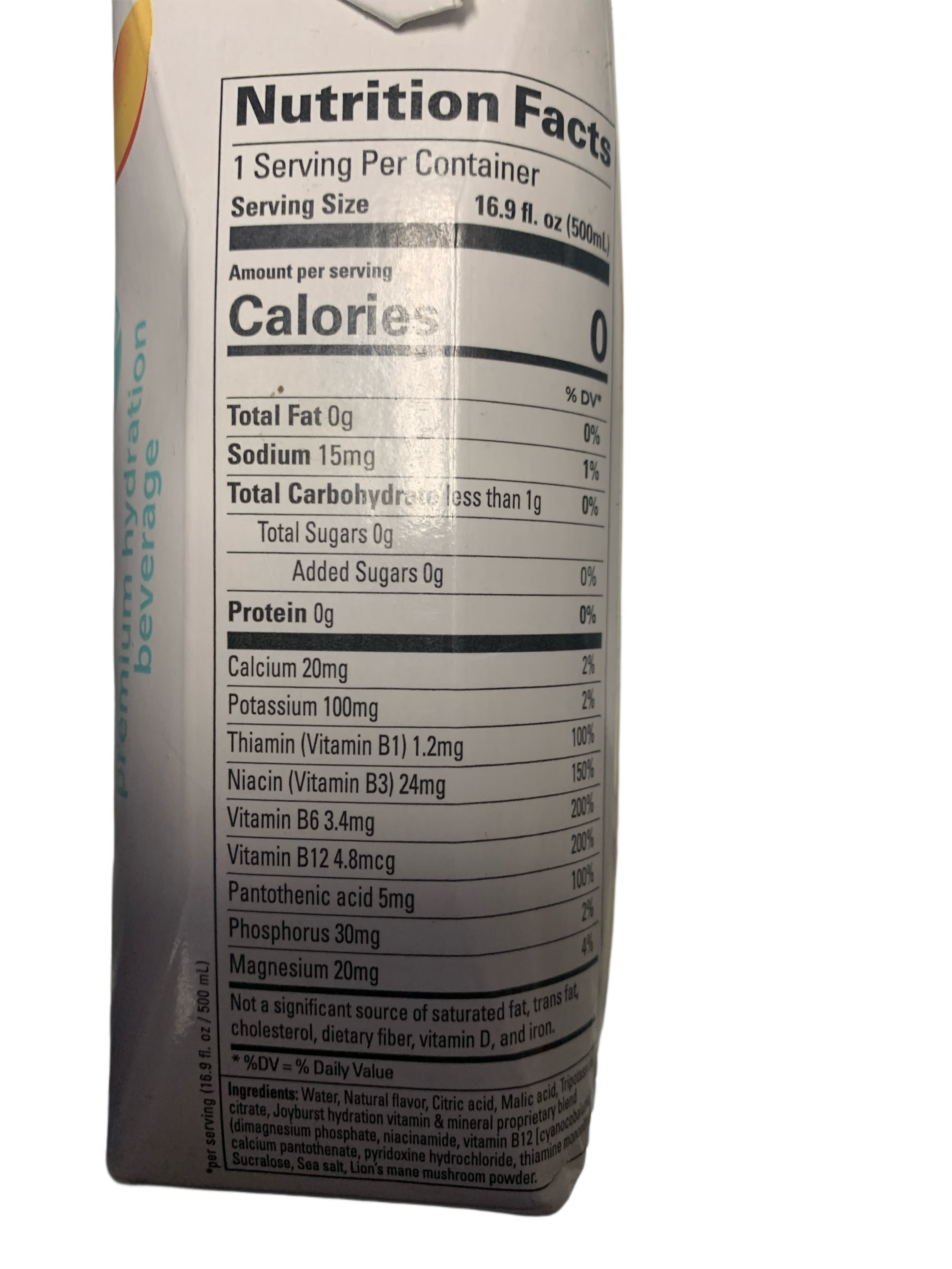 Joyburst Renew Zero Sugar Peach Hydration Drink 500ML -Canadian Edition - Case Of 12 - BB:02/27