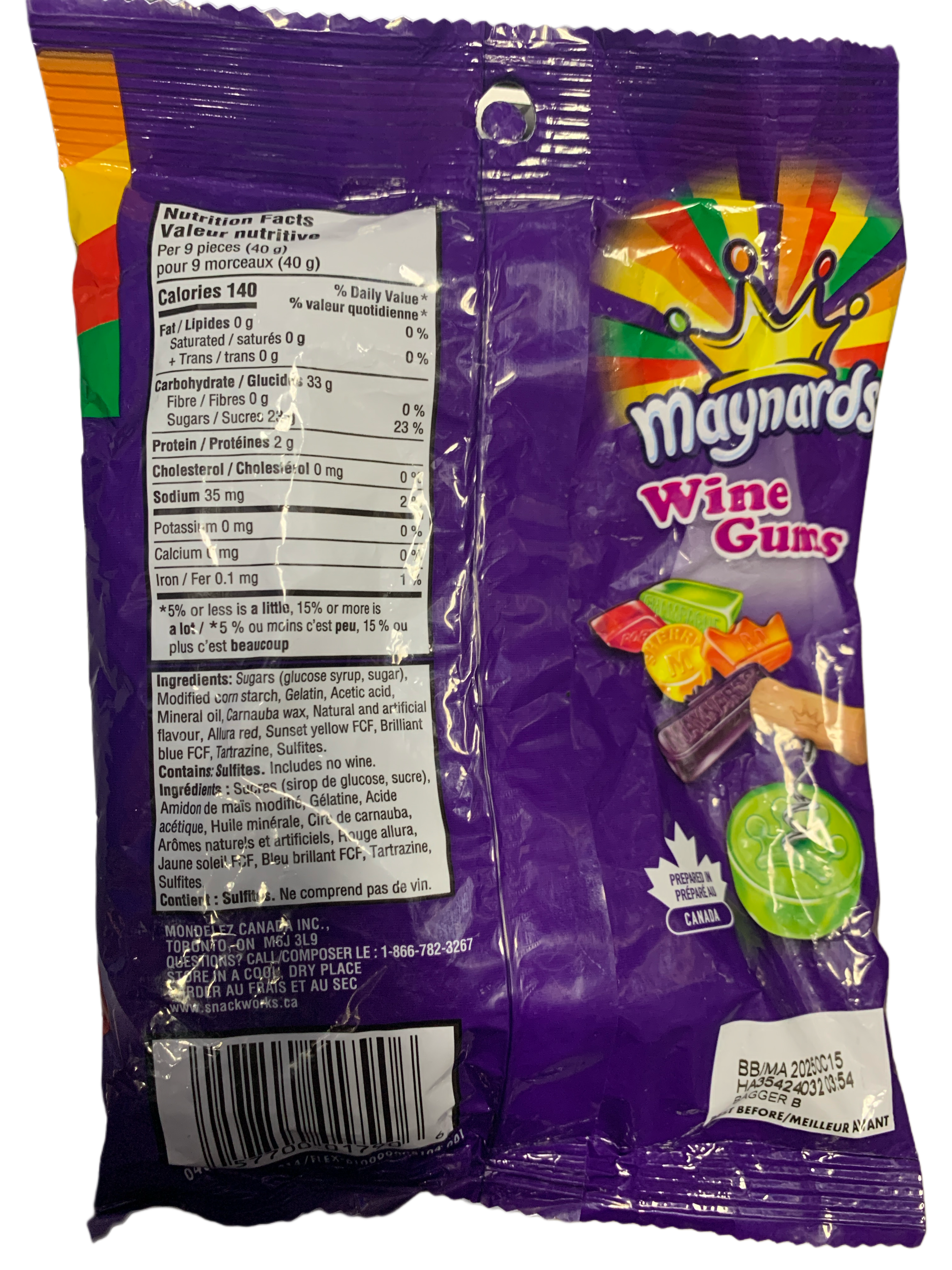 Maynards Wine Gums 154G -Canadian Edition - Case Of 12 - BB:10/25 - Extreme Snacks Wholesale