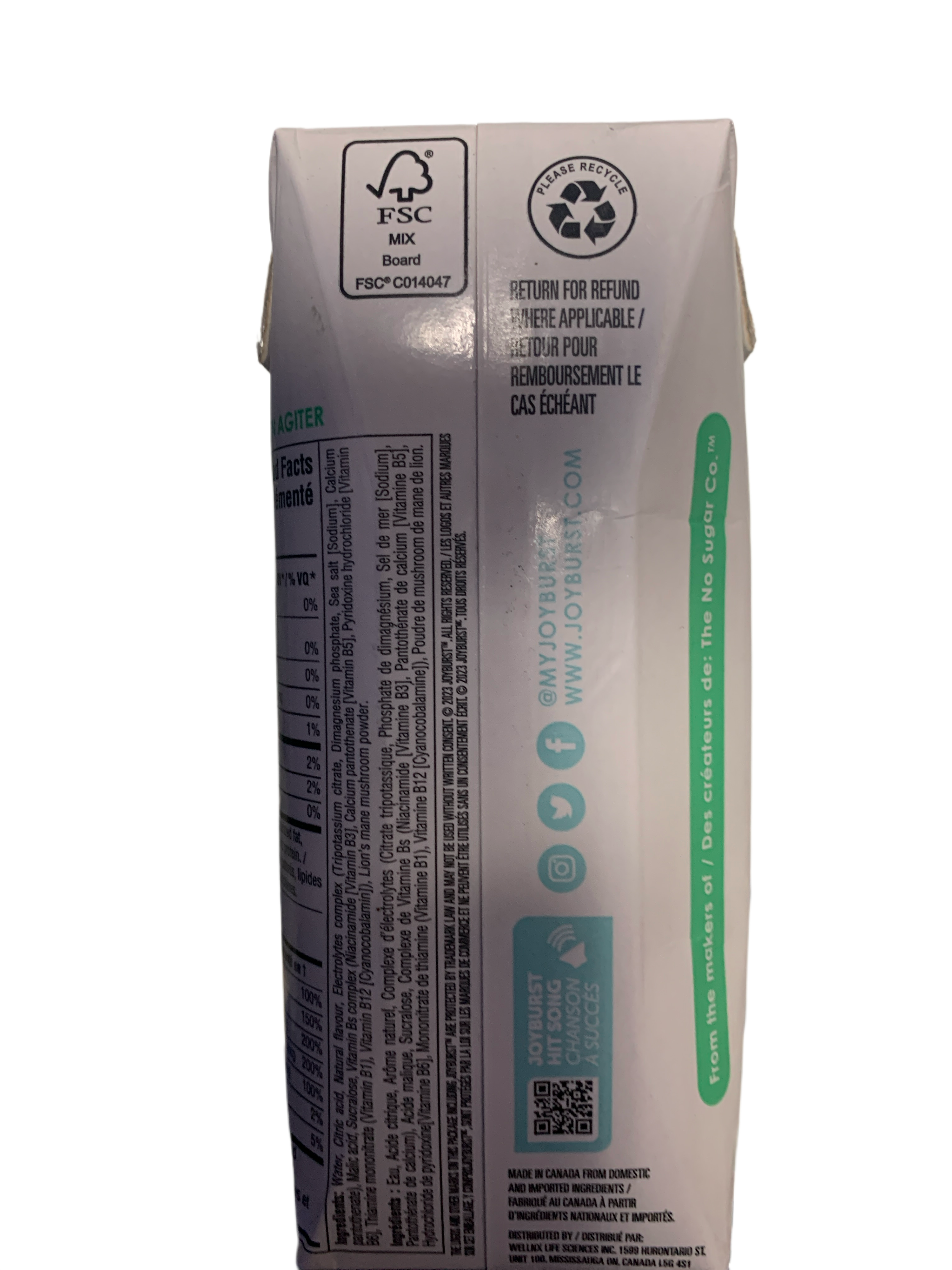 Joyburst Renew Zero Sugar Watermelon Hydration Drink 500ML -Canadian Edition - Case Of 12 - BB:02/27