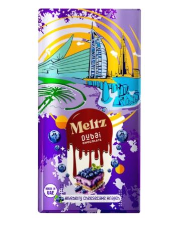 Meltz Dubai Chocolate Knafeh Blueberry Cheesecake 75G - UAE Edition - Chocolate - Case Of 12- BB: 02/26