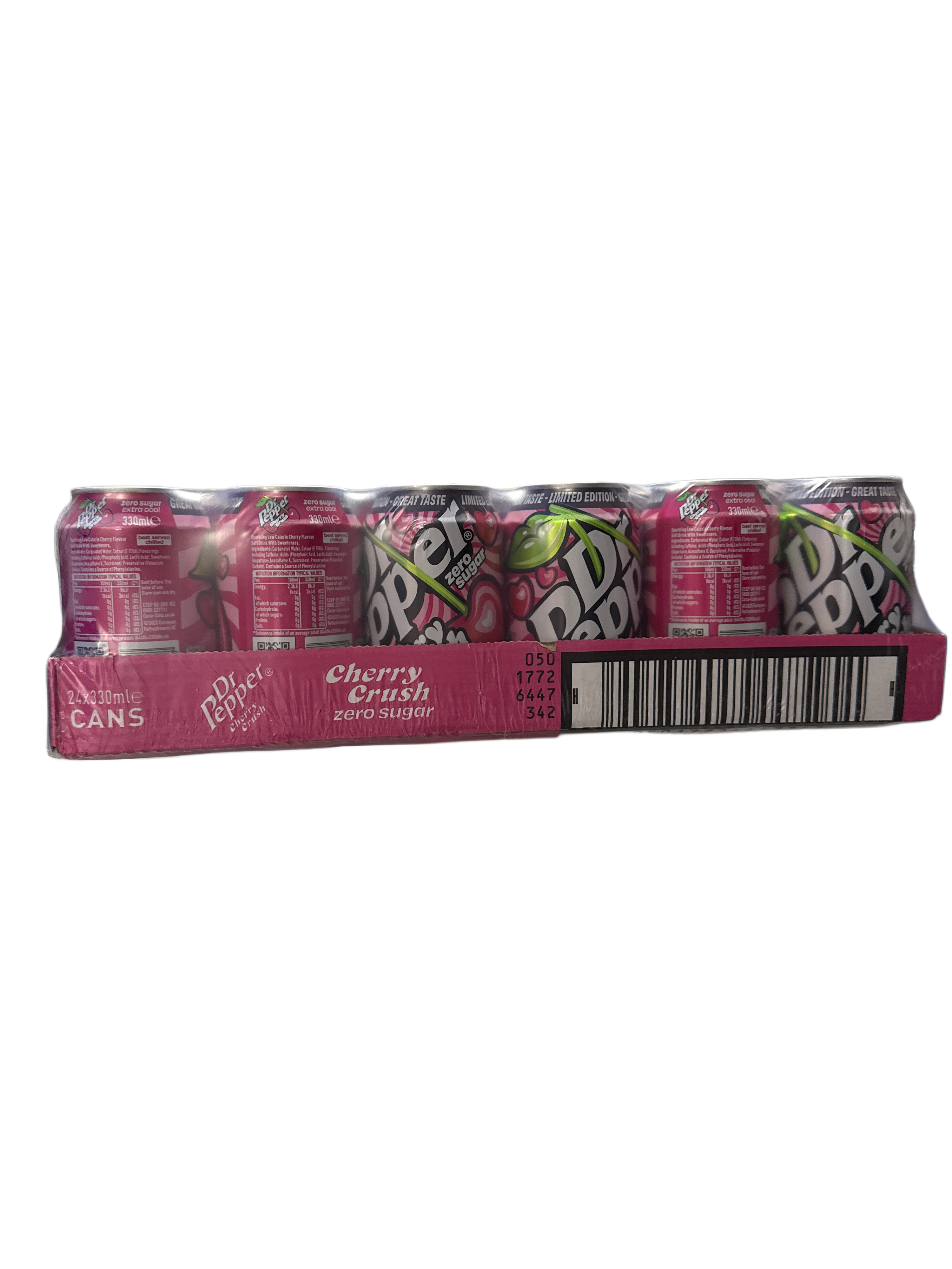 Dr. Pepper Limited Edition Zero Sugar Cherry Crush Can 355ML - U.K Edition - Beverage - Case of 24 - BB: 08/25