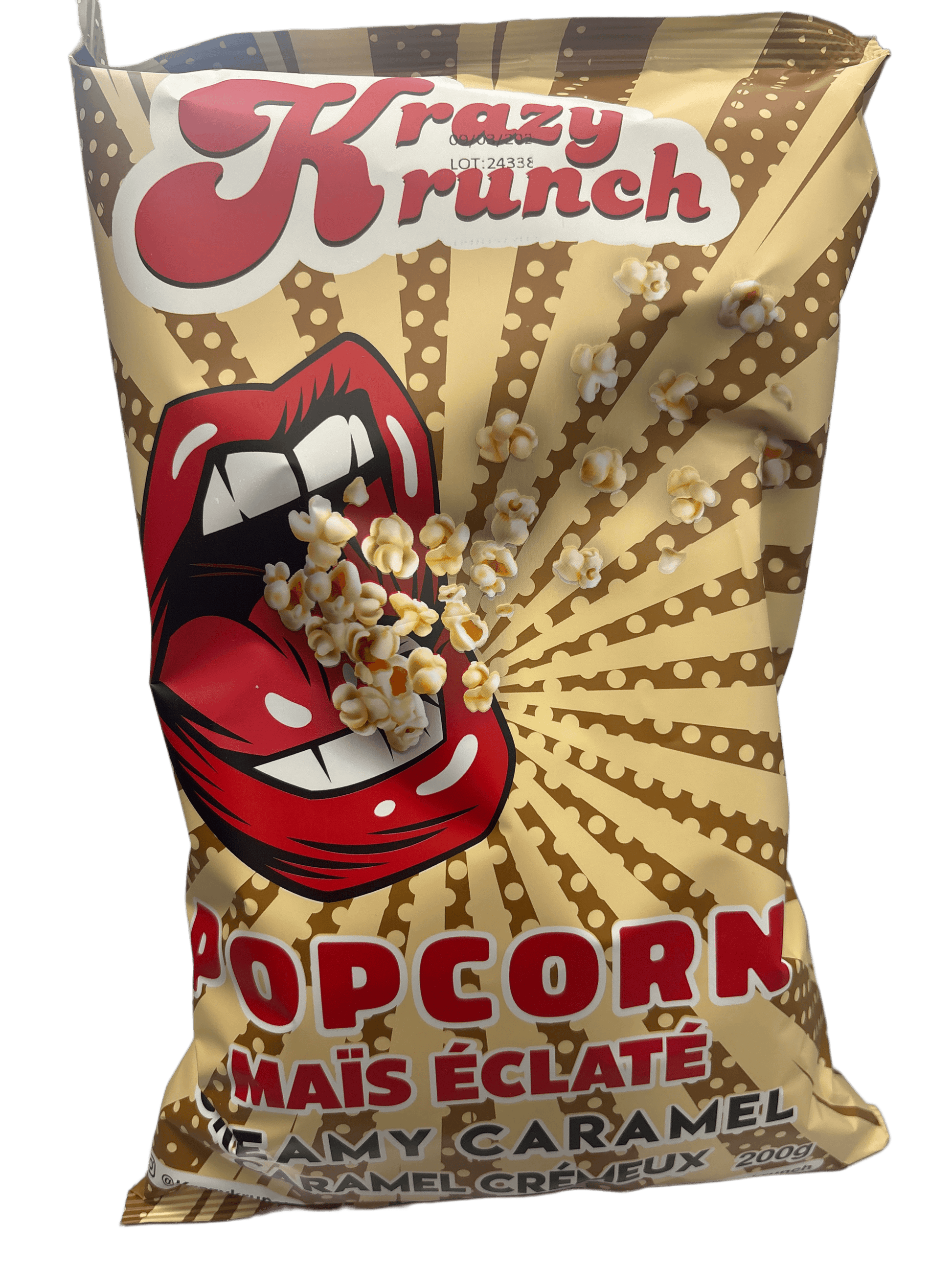 Krazy Krunch Popcorn Creamy Caramel 200G - Canada Edition - Popcorn - Case of 12 - BB: August 28/25 - Extreme Snacks Wholesale