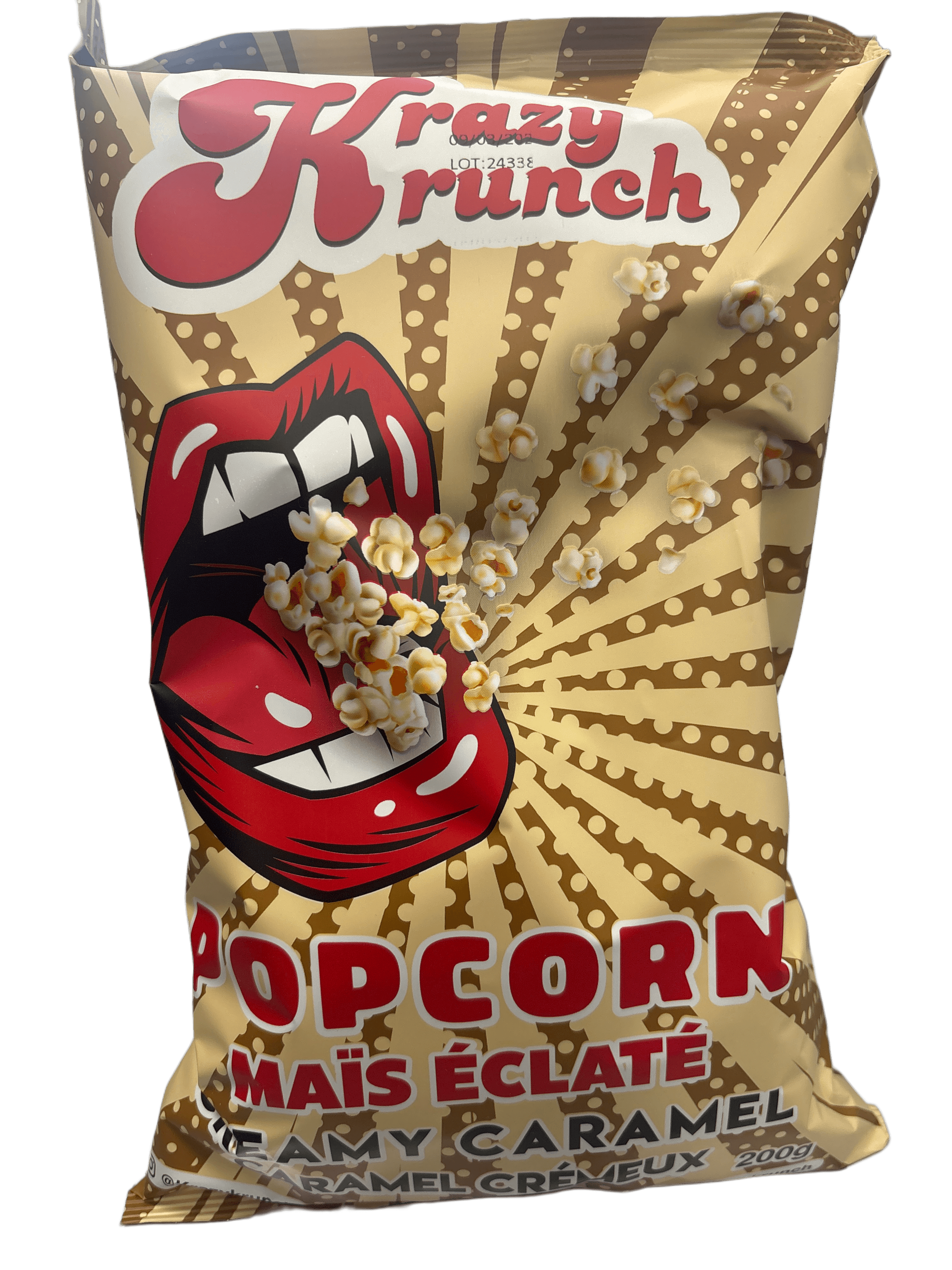 Krazy Krunch Popcorn Creamy Caramel 200G - Canada Edition - Popcorn - Case of 12 - BB: August 28/25 - Extreme Snacks Wholesale