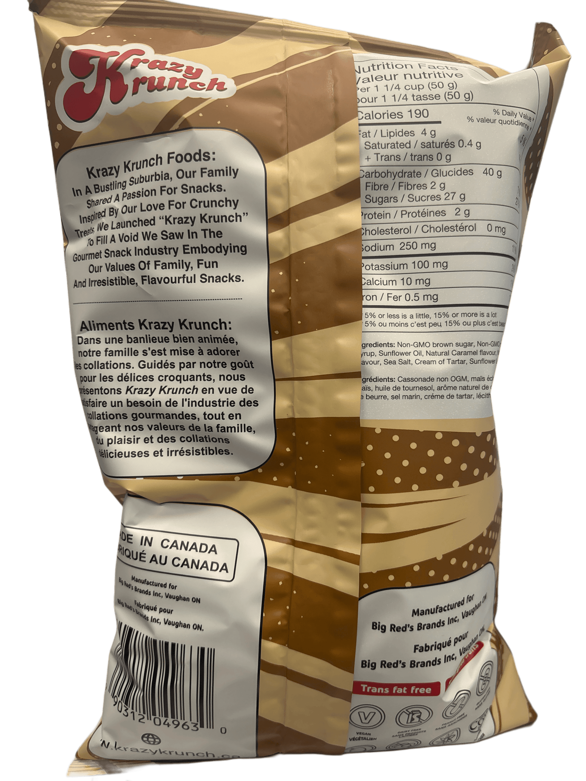 Krazy Krunch Popcorn Creamy Caramel 200G - Canada Edition - Popcorn - Case of 12 - BB: August 28/25 - Extreme Snacks Wholesale