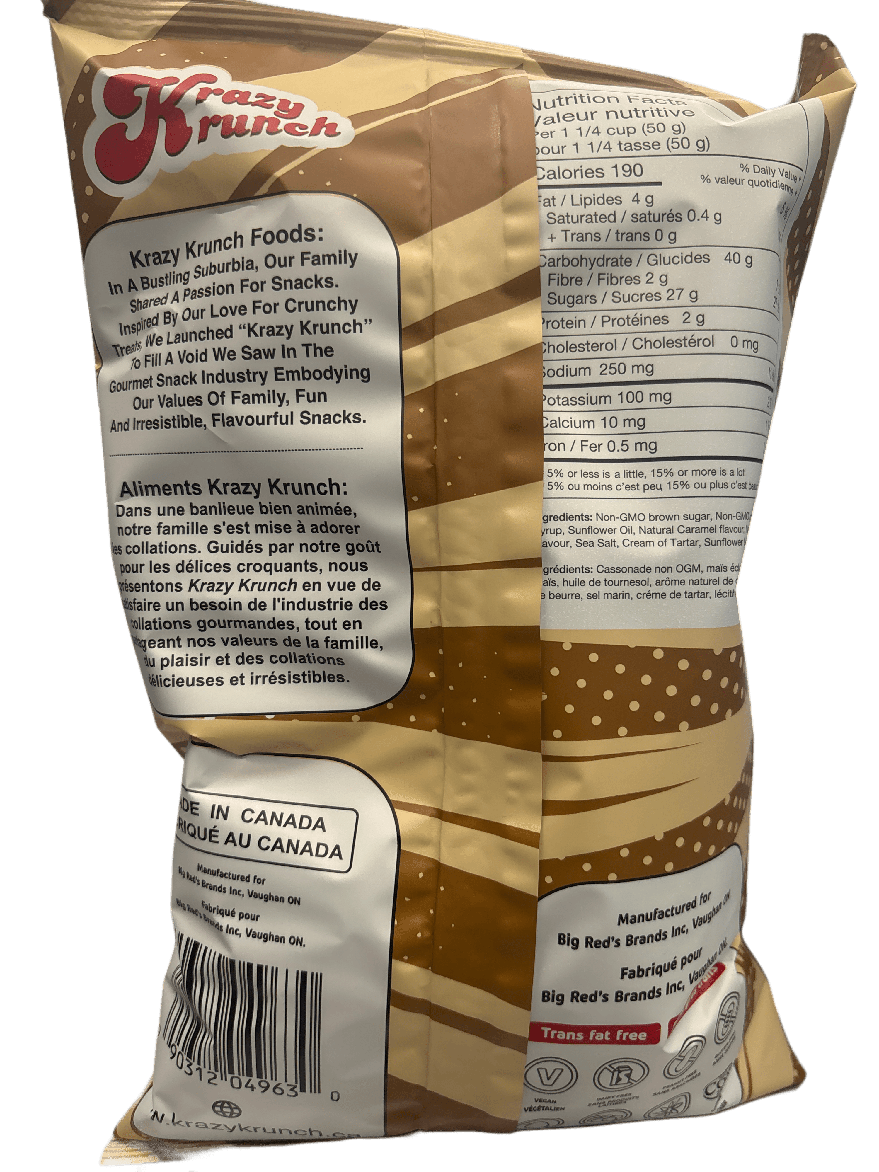 Krazy Krunch Popcorn Creamy Caramel 200G - Canada Edition - Popcorn - Case of 12 - BB: August 28/25 - Extreme Snacks Wholesale