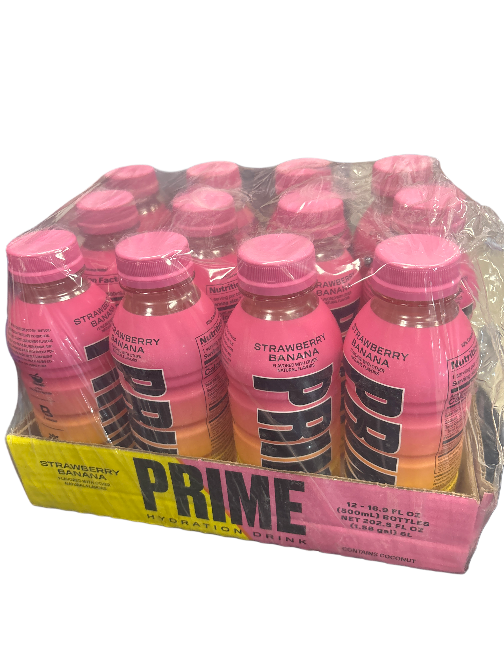 Prime Hydration Strawberry Banana Drink - U.S Edition - Beverage - Case of 12 - BB: 02/25 - Extreme Snacks Wholesale