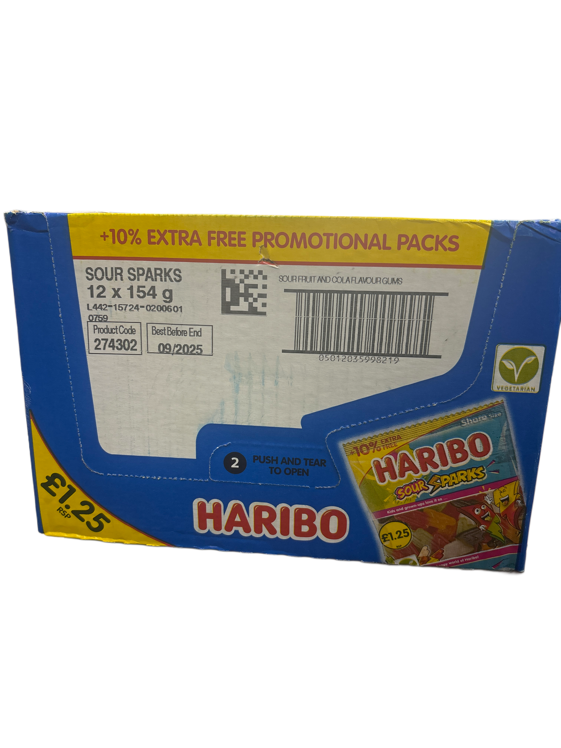 Haribo Sour Sparks Candy Bag 154G - U.K Edition - Candy - Case Of 12 - BB: 09/25 - Extreme Snacks Wholesale