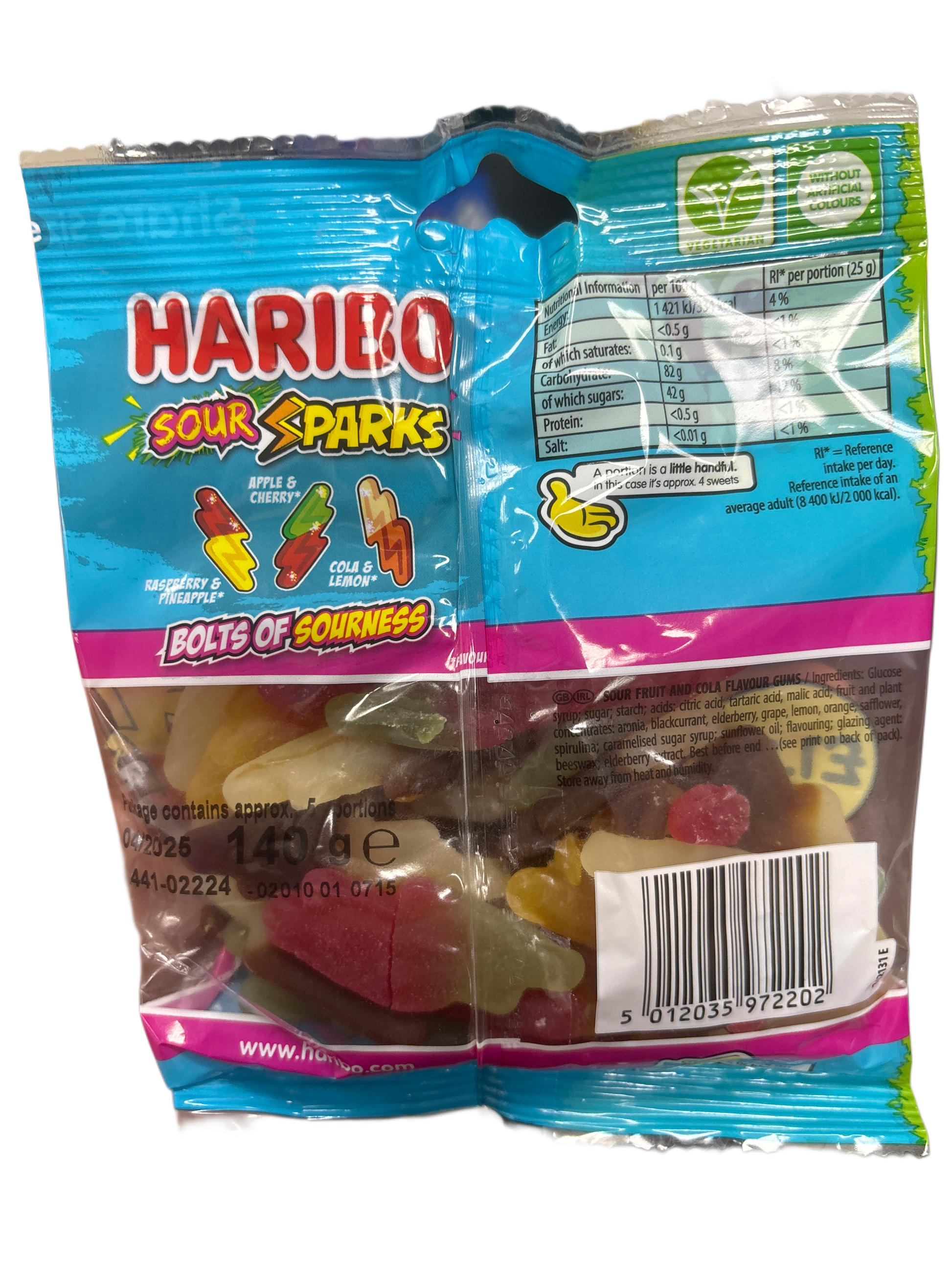 Haribo Sour Sparks Candy Bag 154G - U.K Edition - Candy - Case Of 12 - BB: 09/25 - Extreme Snacks Wholesale
