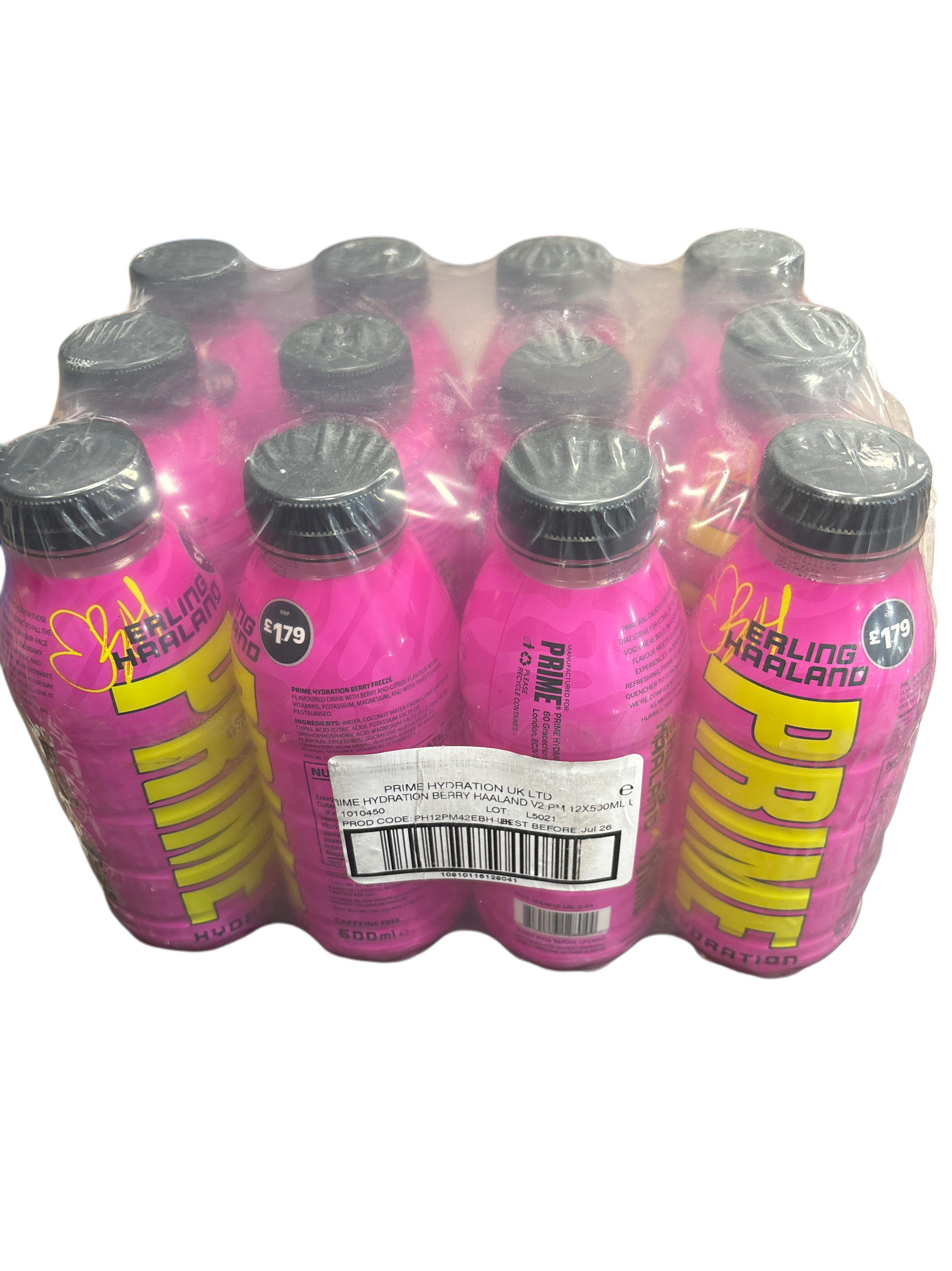 Prime Hydration Erling Haaland V2 Drink 500ML- U.K Edition - Beverage - Case of 12 - BB: Jul/26 - Extreme Snacks Wholesale