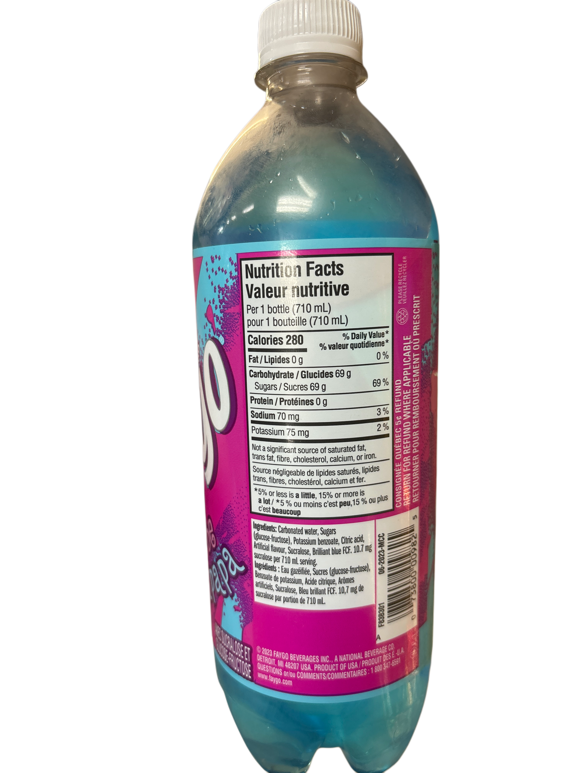 Faygo Cotton Candy Soda Bottle 710ML - U.S Edition - Beverage - Case Of 24 - BB: N/A - Extreme Snacks Wholesale