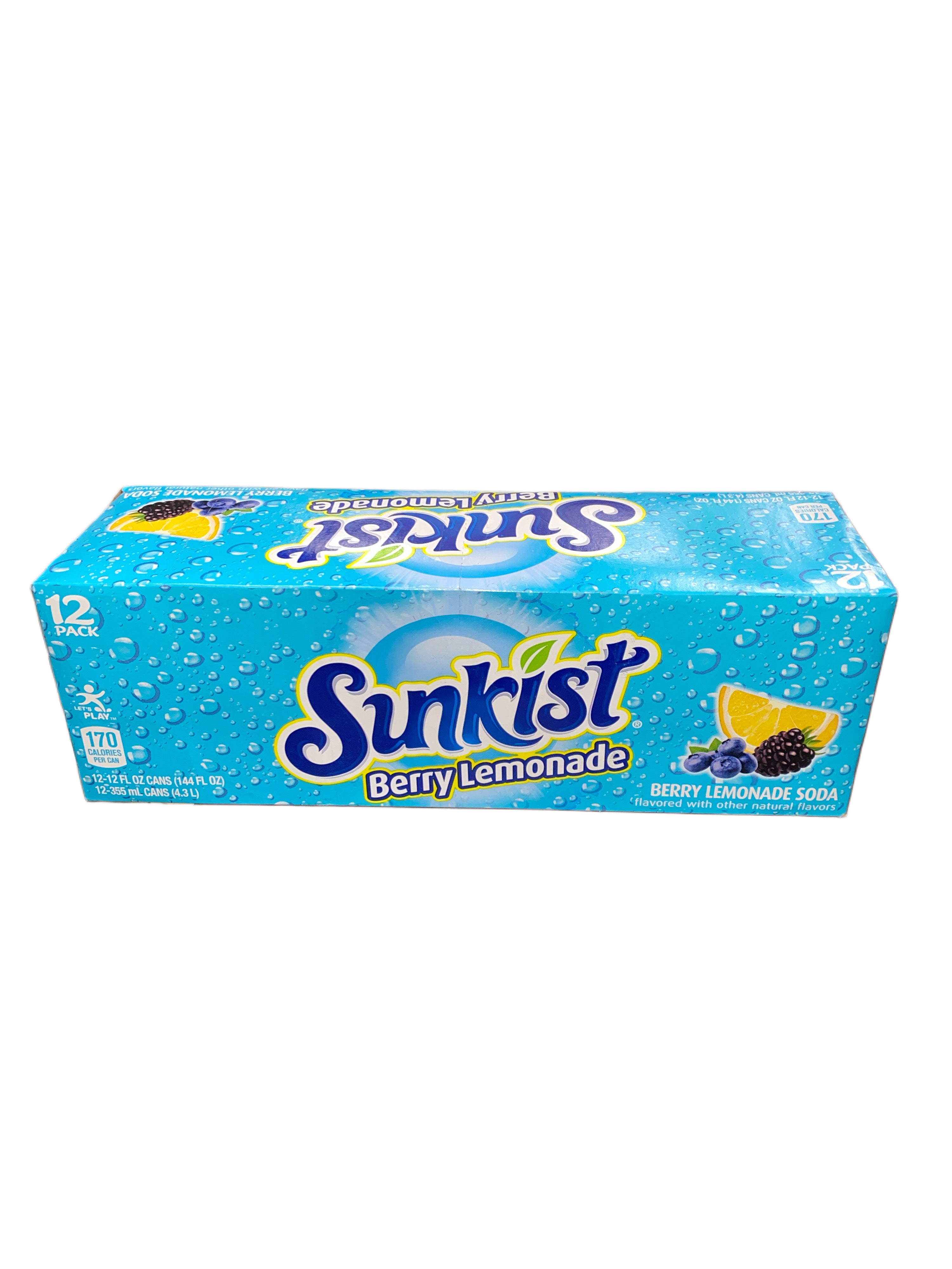 Sunkist Berry Lemonade Can 355ML - U.S Edition - Beverage - Case of 12 - BB: N/A - Extreme Snacks Wholesale