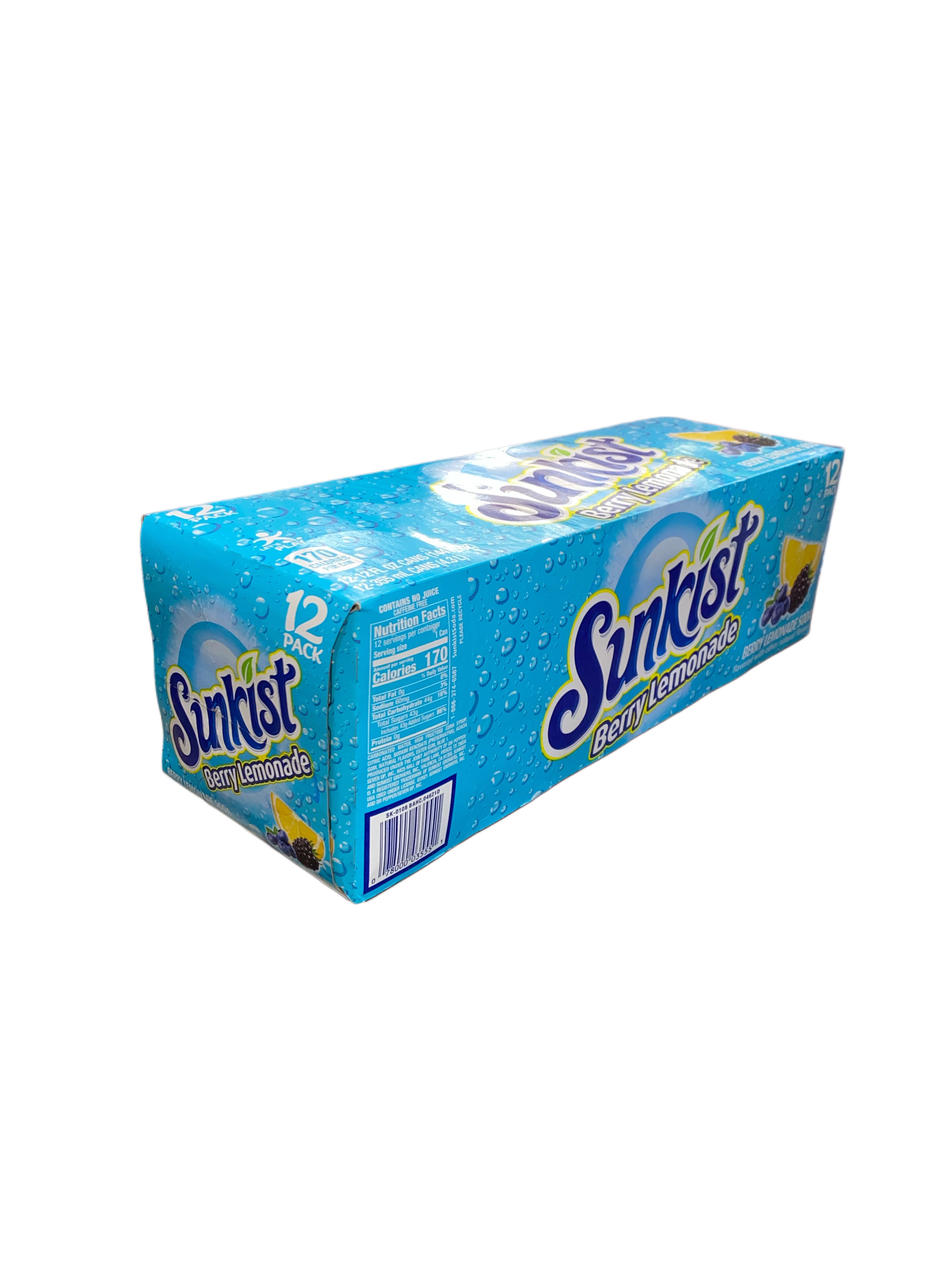 Sunkist Berry Lemonade Can 355ML - U.S Edition - Beverage - Case of 12 - BB: N/A - Extreme Snacks Wholesale