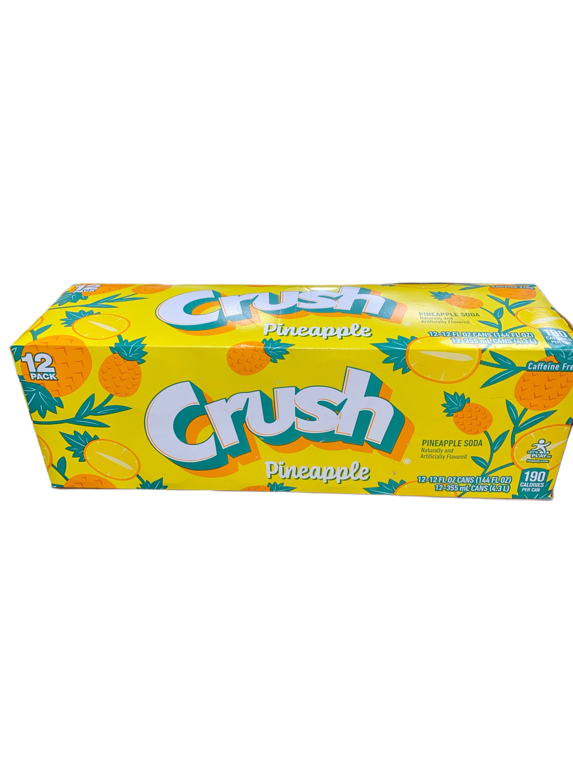 Crush Pineapple Pop Can 355ML - U.S Edition - Beverage - Case of 12 - BB: N/A - Extreme Snacks Wholesale