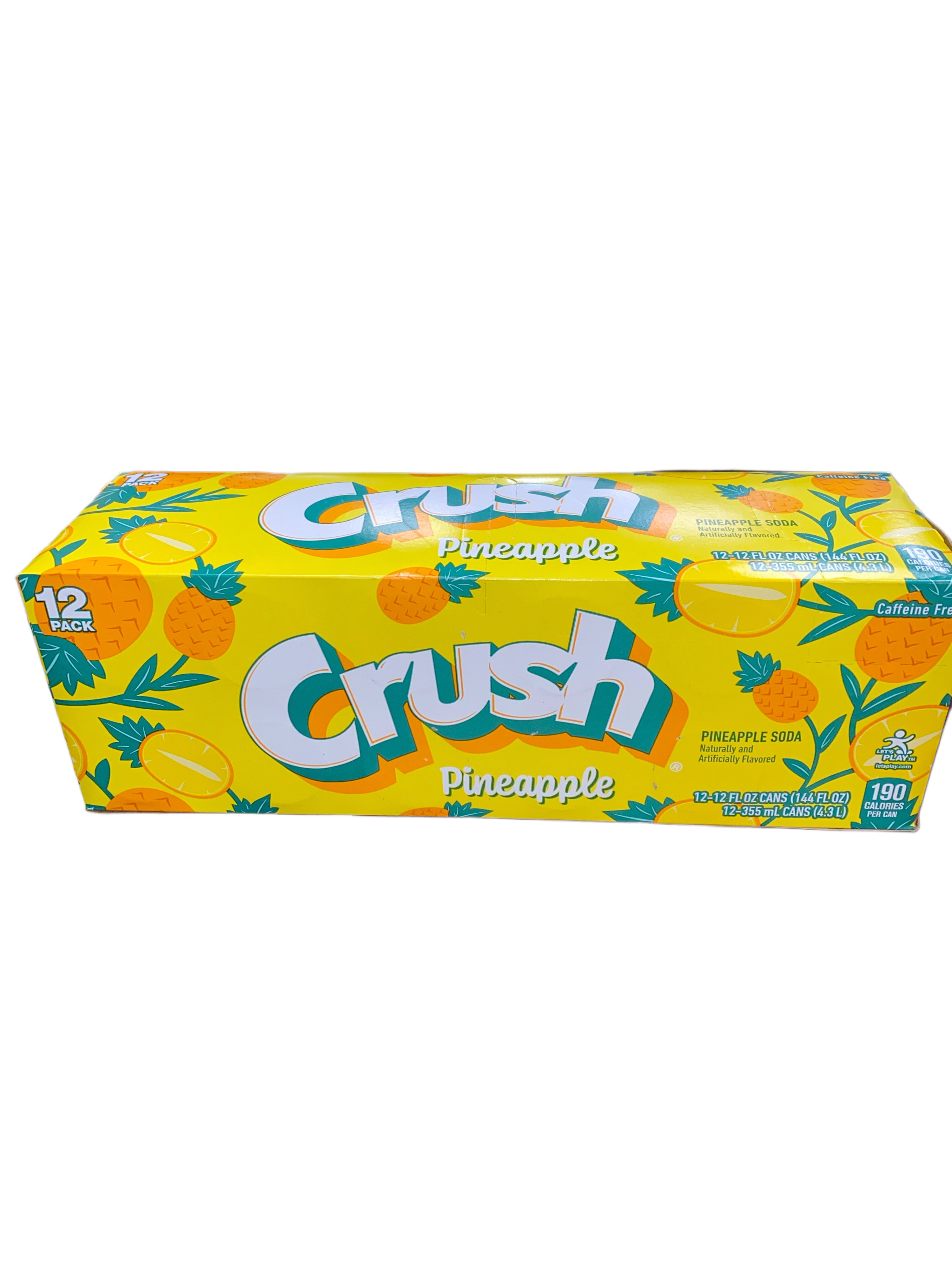 Crush Pineapple Pop Can 355ML - U.S Edition - Beverage - Case of 12 - BB: N/A - Extreme Snacks Wholesale