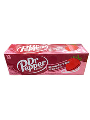 Dr. Pepper Strawberries & Cream Pop Can 355ML - U.S Edition - Beverage - Case of 12 - BB: N/A - Extreme Snacks Wholesale