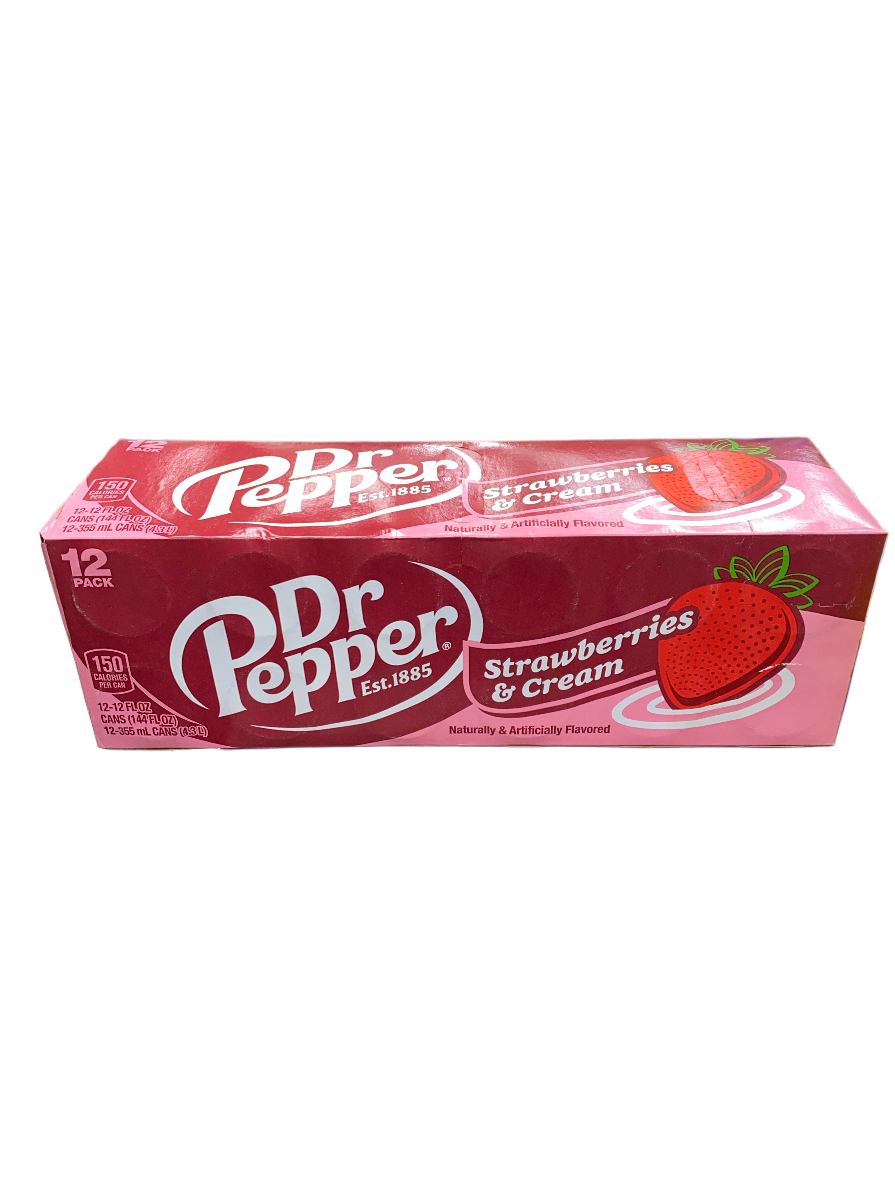 Dr. Pepper Strawberries & Cream Pop Can 355ML - U.S Edition - Beverage - Case of 12 - BB: N/A - Extreme Snacks Wholesale