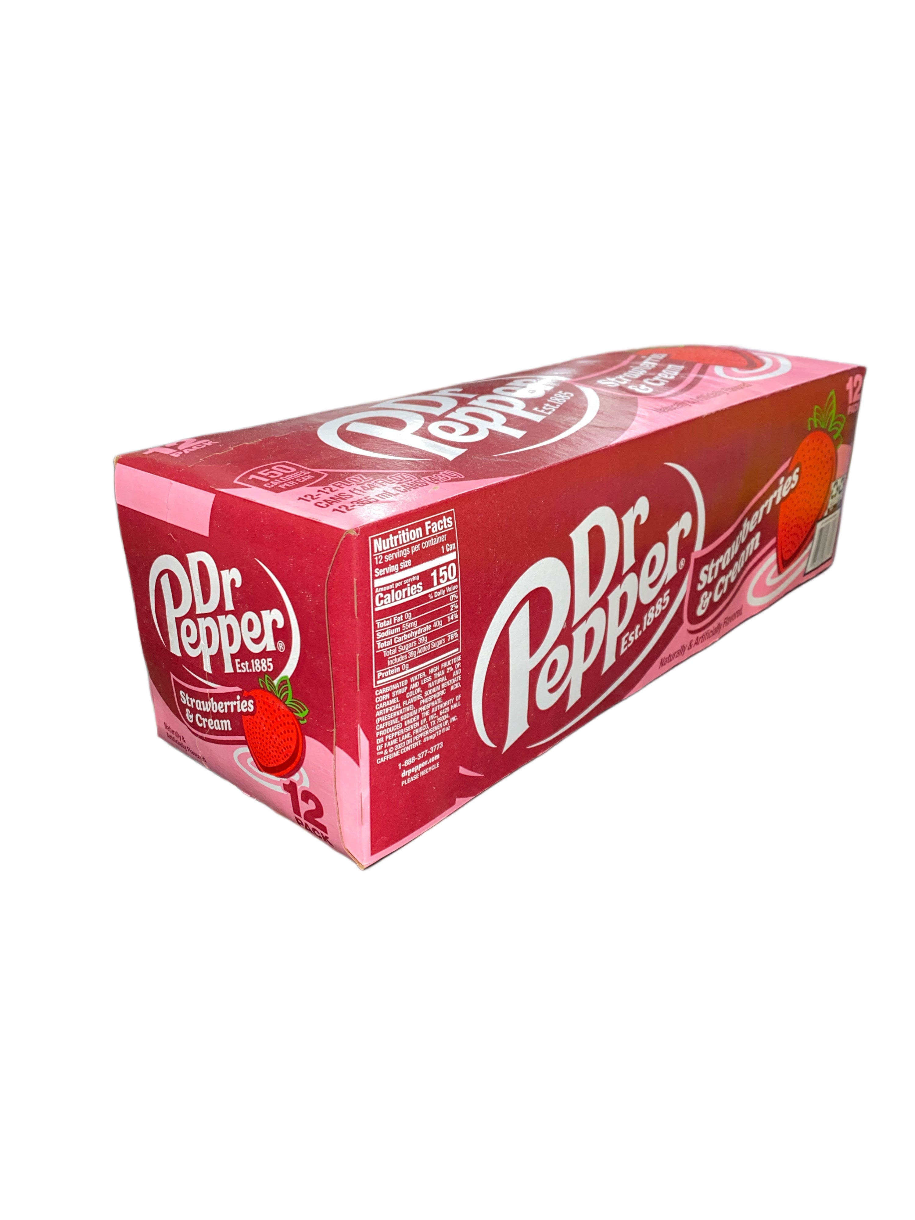 Dr. Pepper Strawberries & Cream Pop Can 355ML - U.S Edition - Beverage - Case of 12 - BB: N/A - Extreme Snacks Wholesale