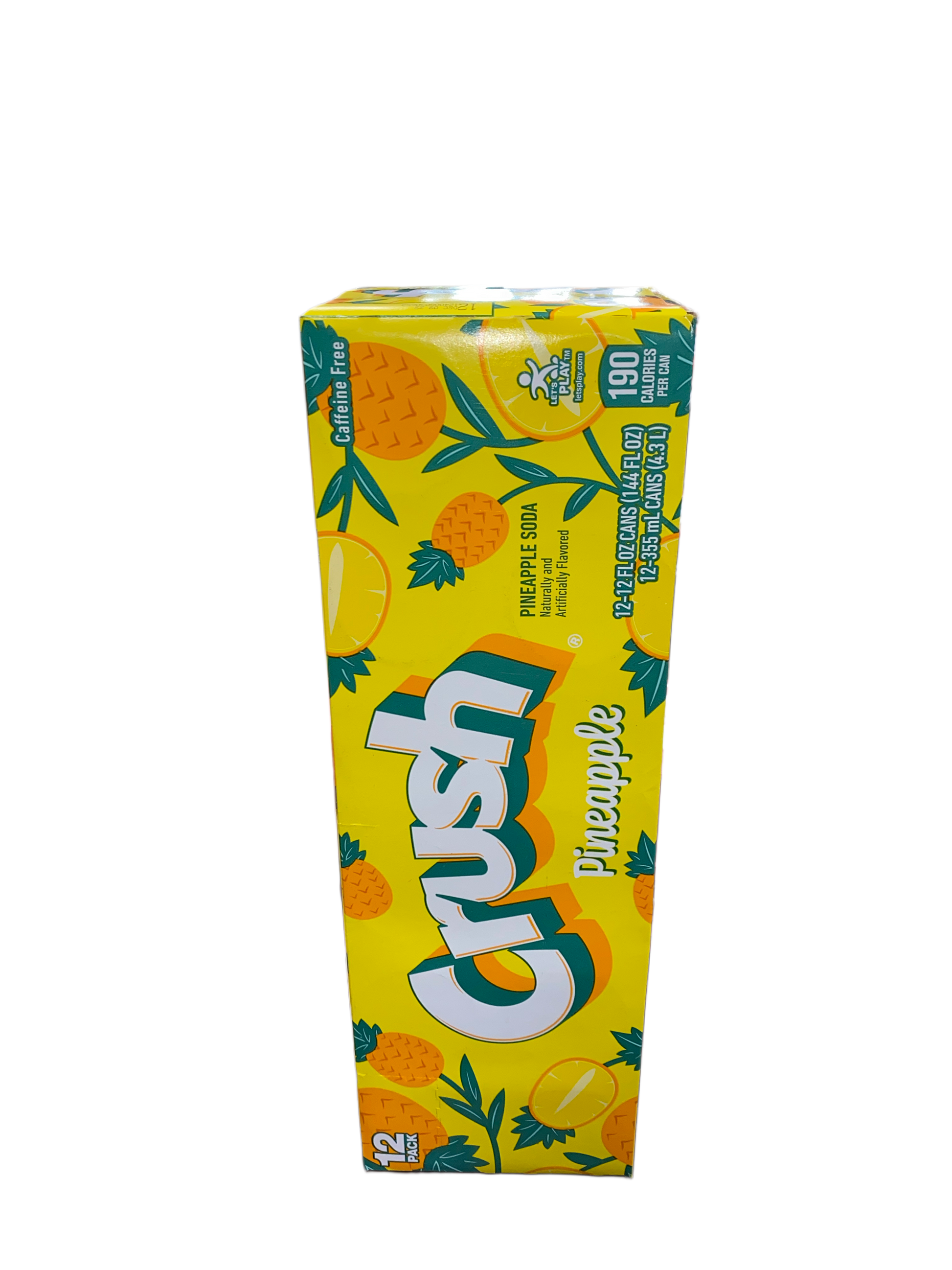 Crush Pineapple Pop Can 355ML - U.S Edition - Beverage - Case of 12 - BB: N/A - Extreme Snacks Wholesale