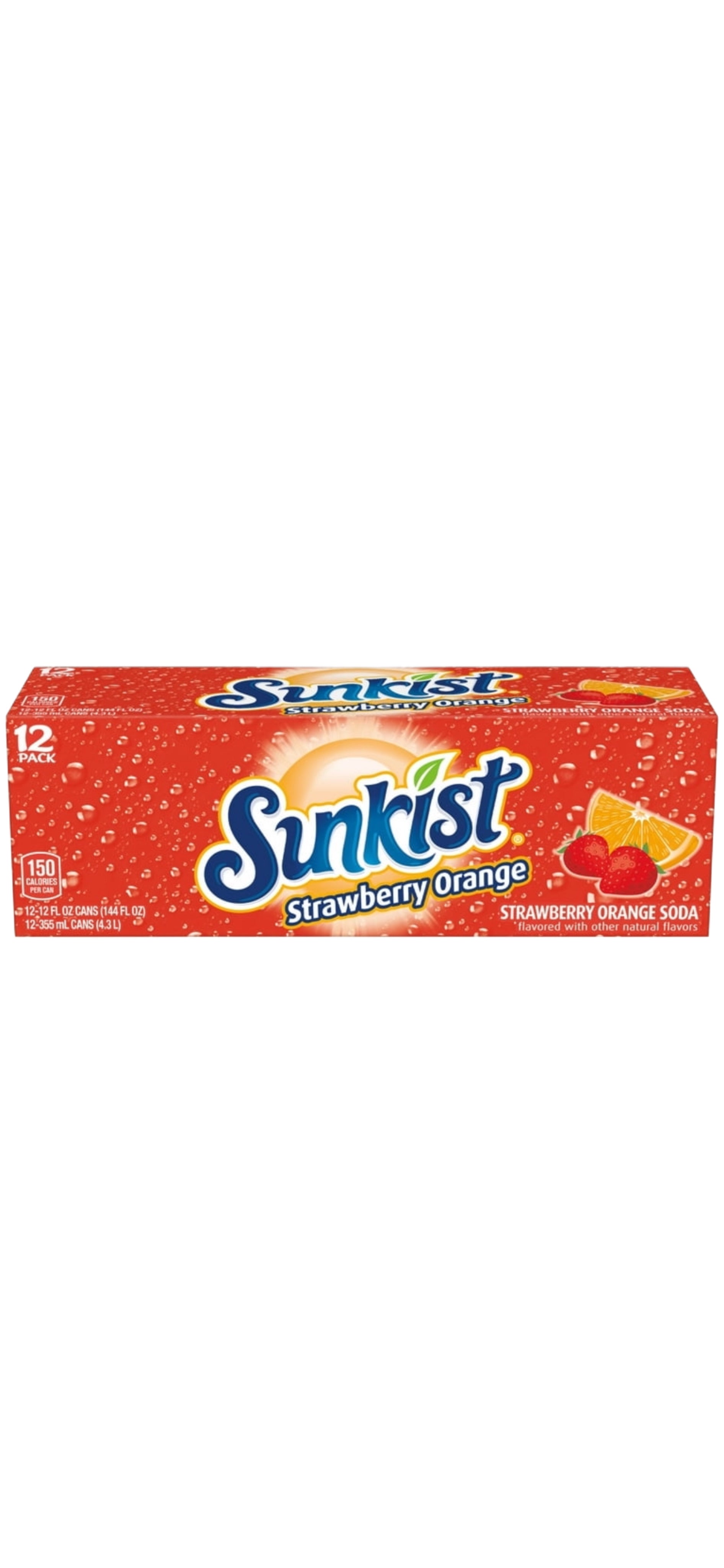 Sunkist Strawberry Orange Can 355ML - U.S Edition - Beverage - Case of 12 - BB: N/A - Extreme Snacks Wholesale