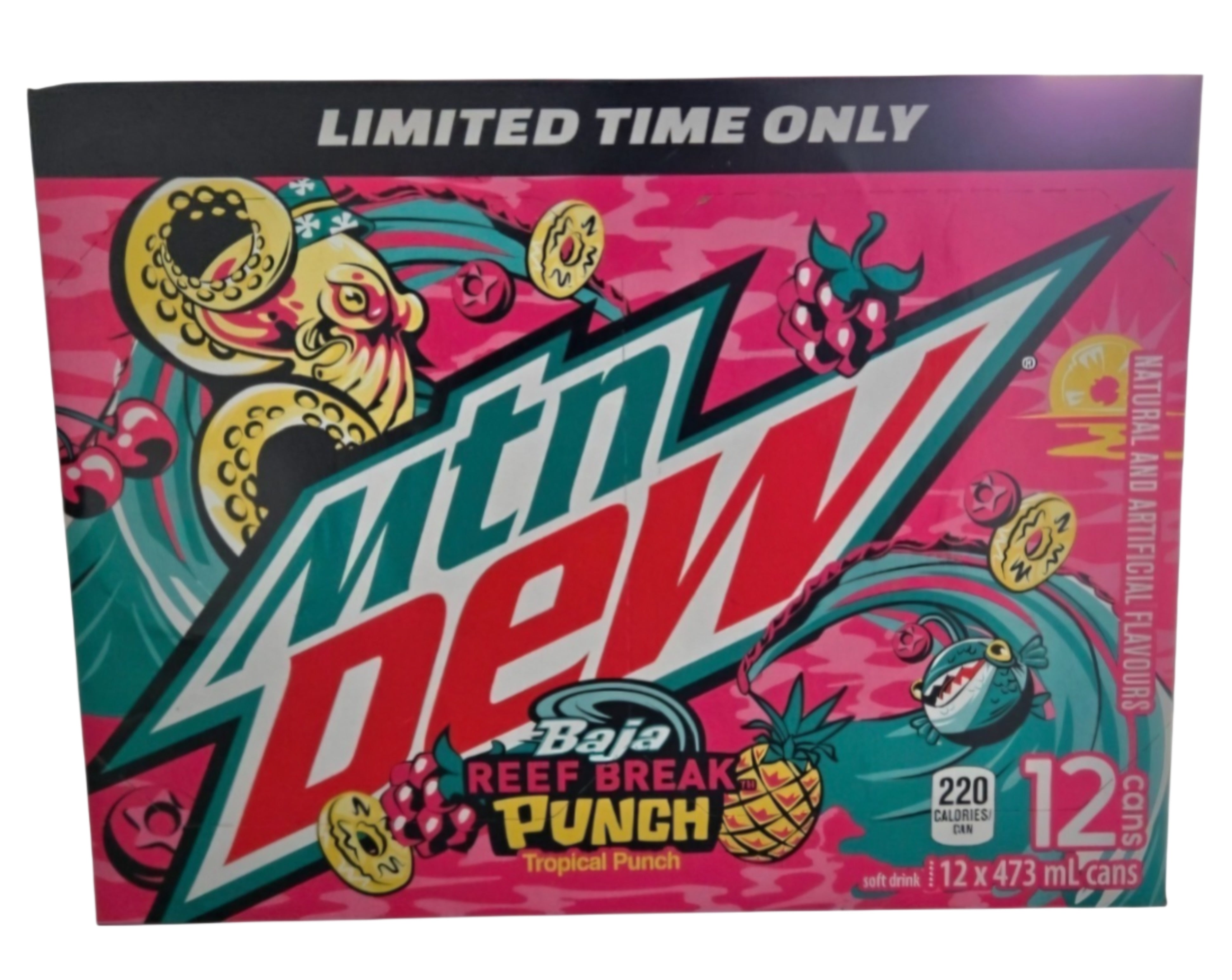 Mountain Dew Baja Reef Break Punch Can 473ML - U.S Edition - Beverage - Case of 12 - BB: N/A - Extreme Snacks Wholesale