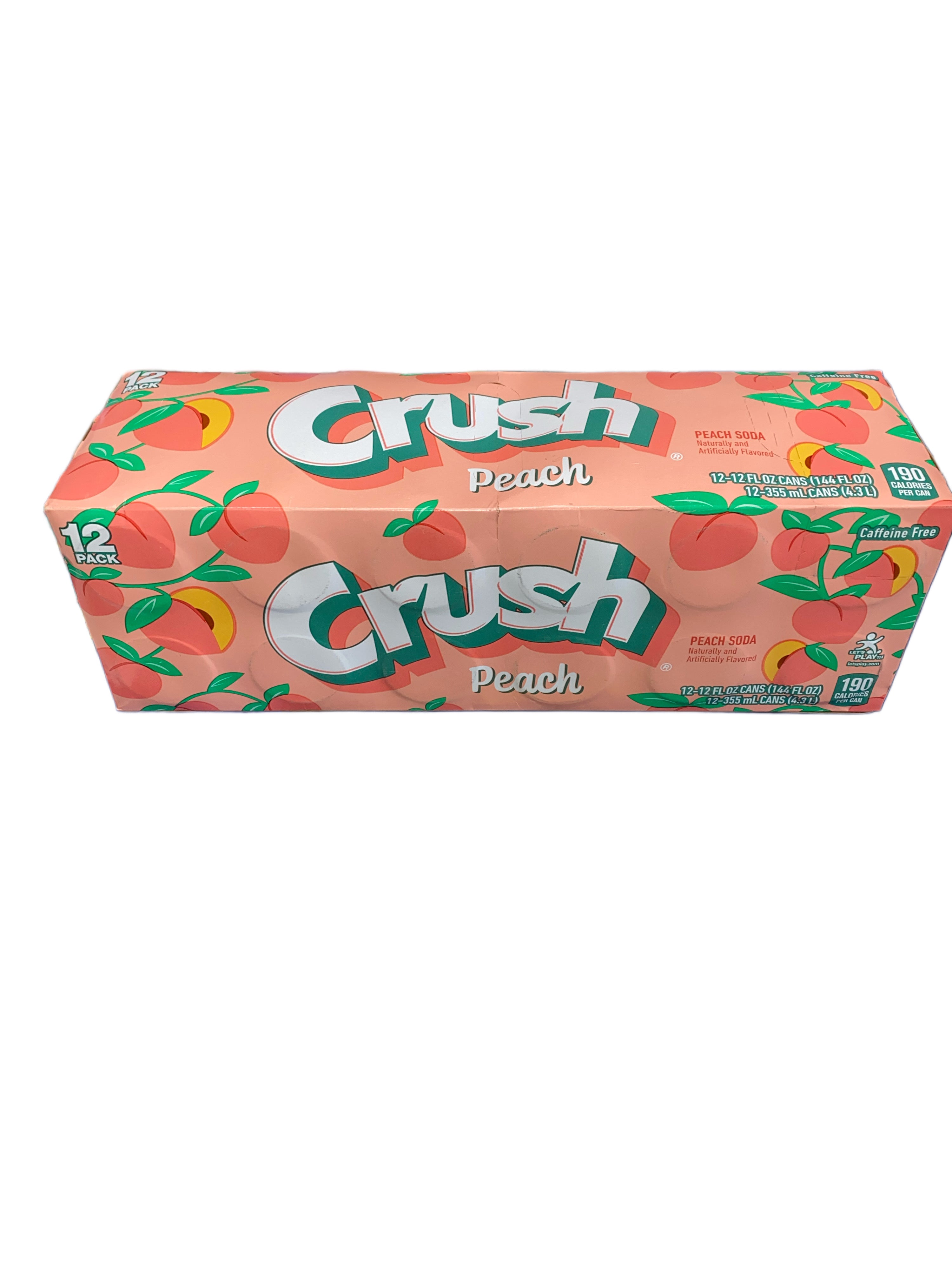 Crush Peach Pop Can 355ML - U.S Edition - Beverage - Case of 12 - BB: N/A - Extreme Snacks Wholesale