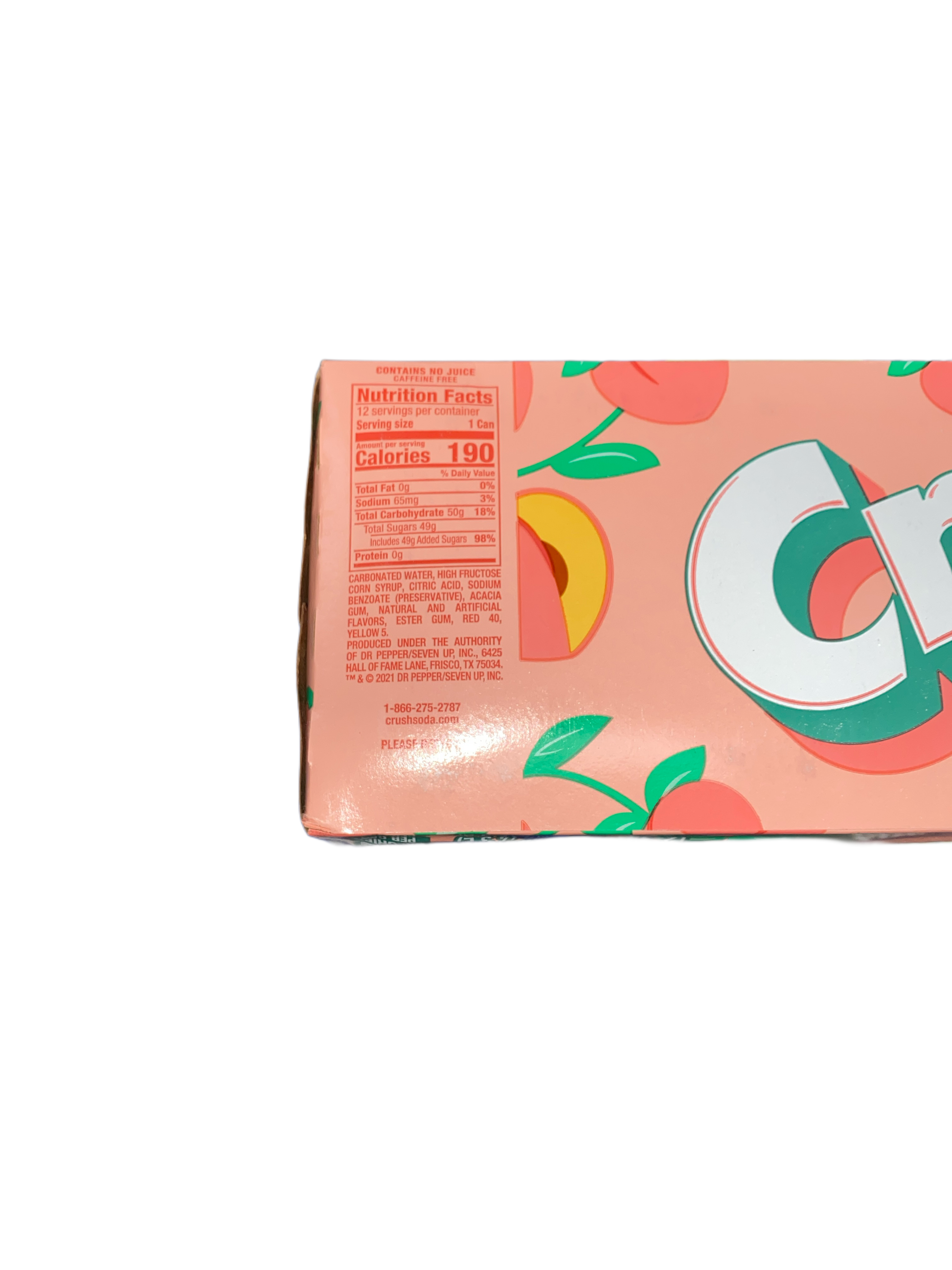 Crush Peach Pop Can 355ML - U.S Edition - Beverage - Case of 12 - BB: N/A - Extreme Snacks Wholesale
