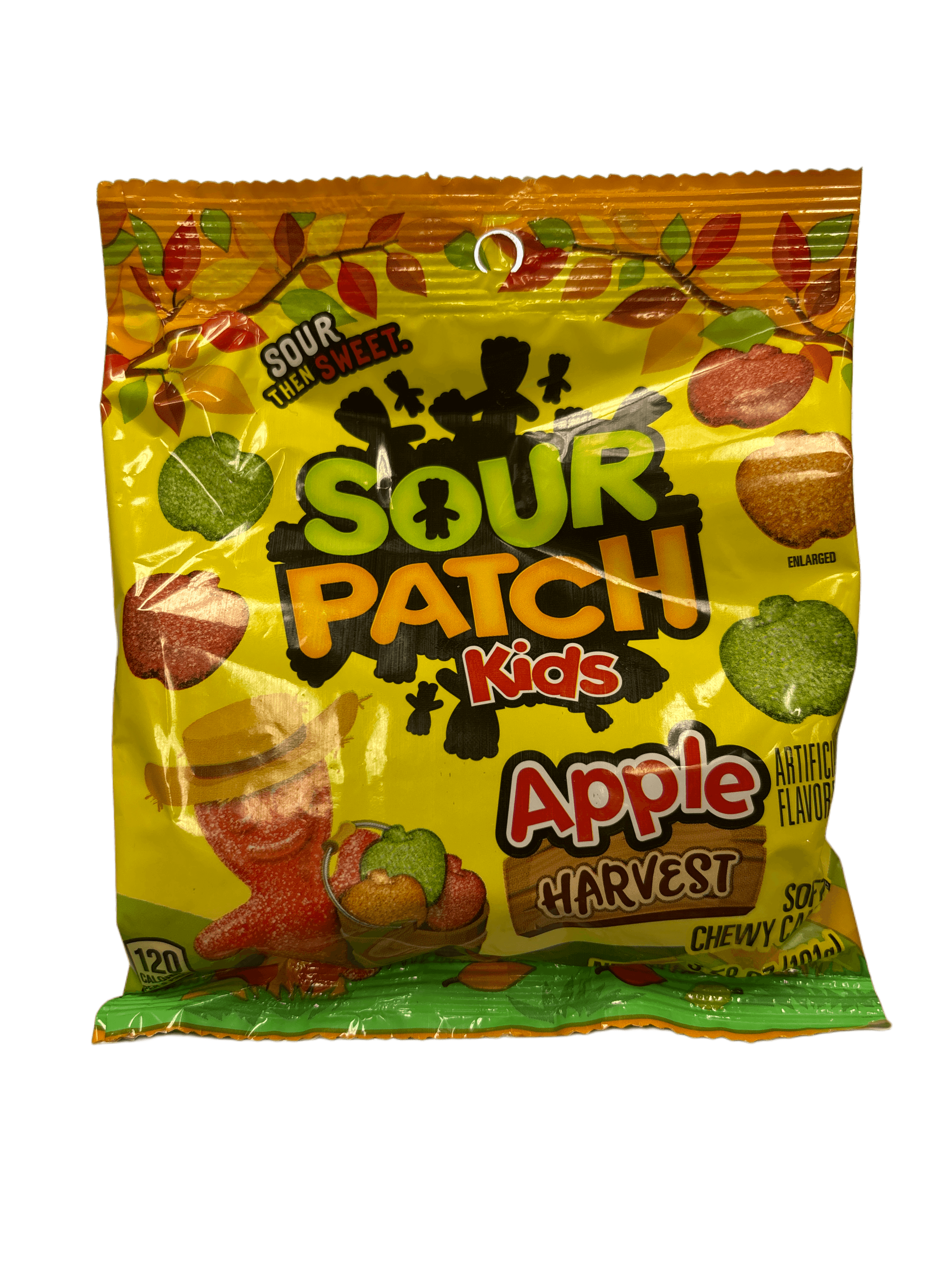 Sour Patch Kids Apple Harvest Peg Bag 101g - U.S Edition - Candy - Case of 12 - BB: N/A