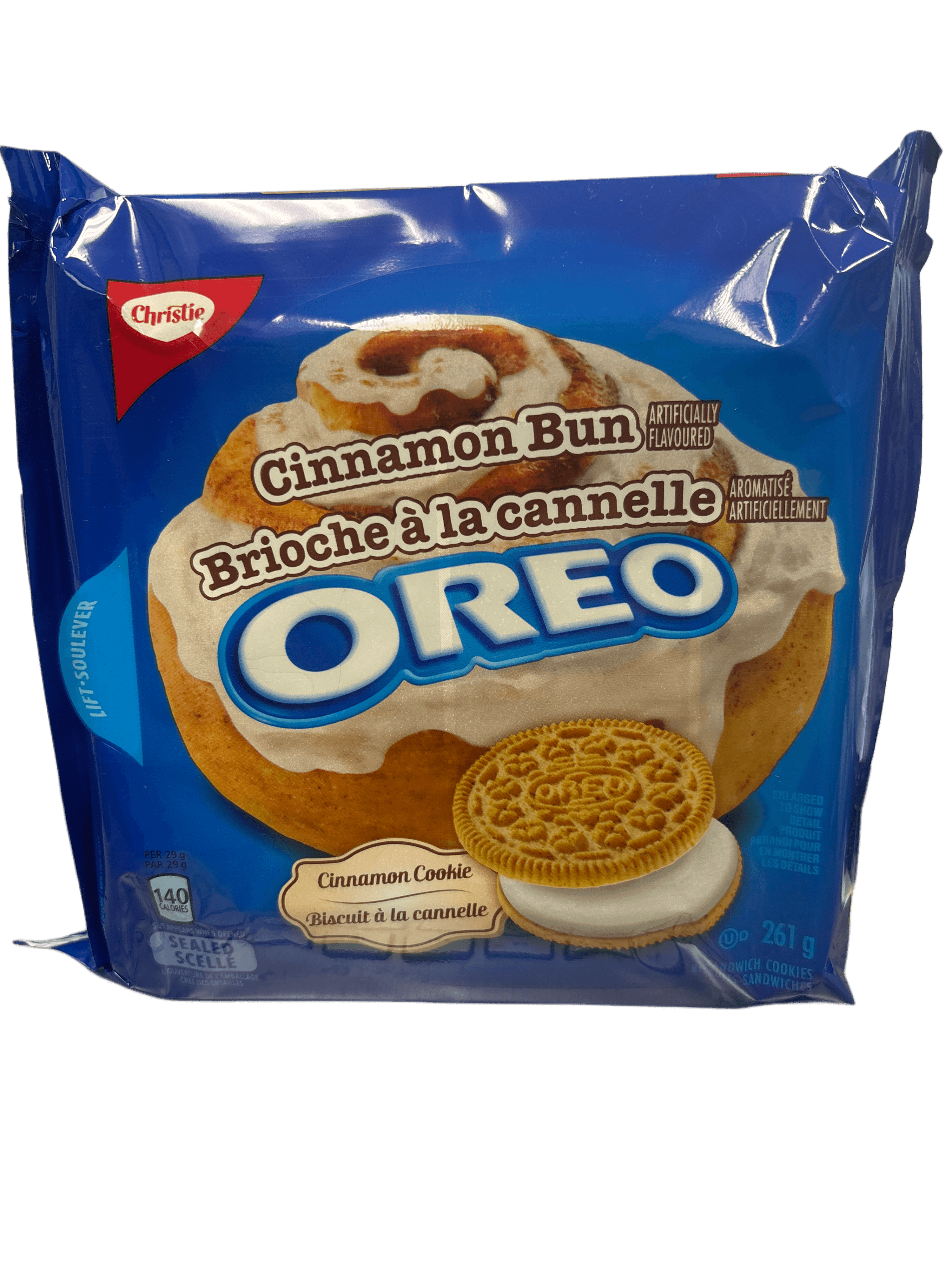 Oreo Cinnamon Bun Cookie 261G - Canada Edition - Snack - Case of 12 - BB: N/A