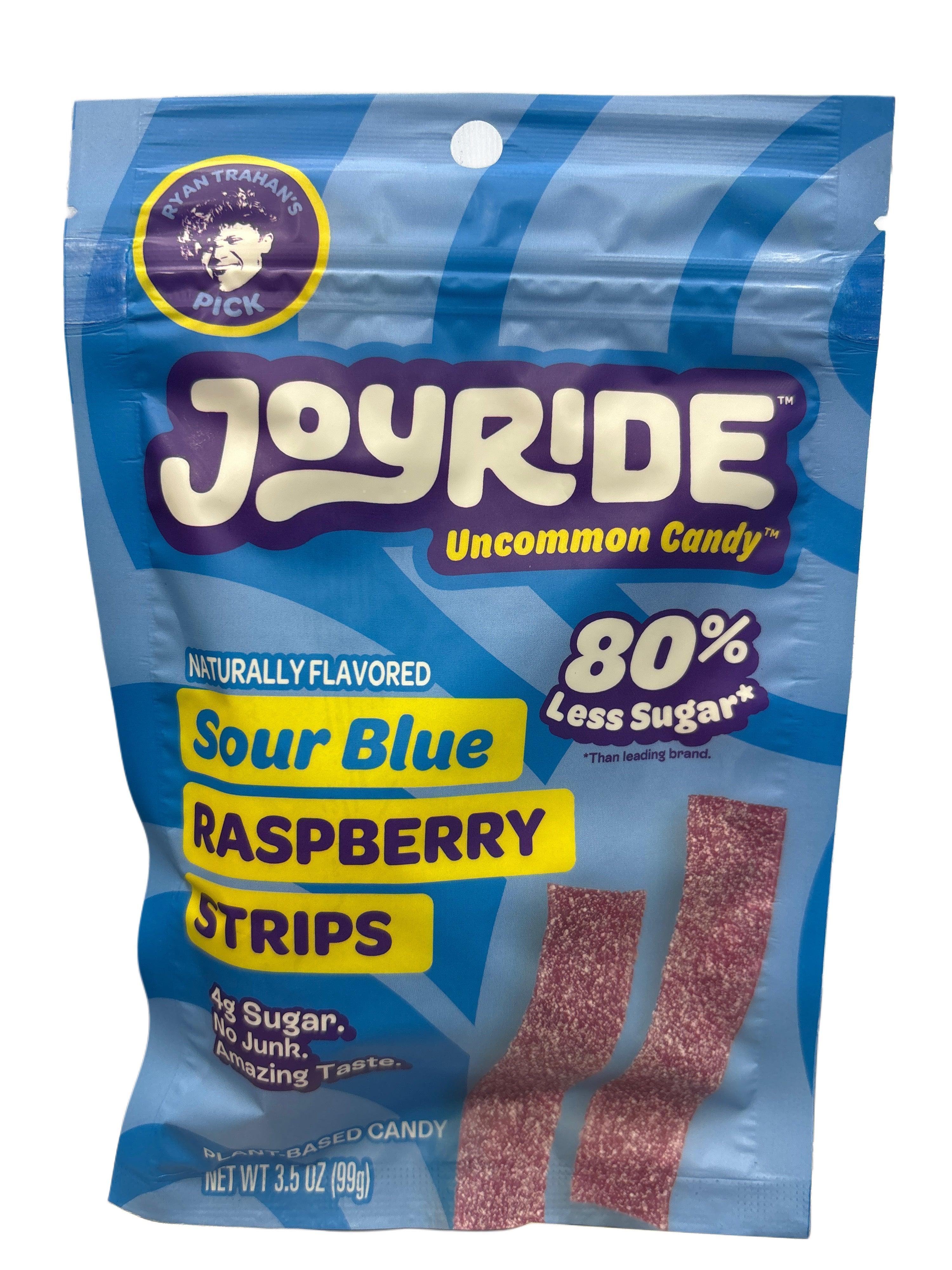 JOYRIDE UNCOMMON CANDY Sour Blue Raspberry Strips 3.5OZ - U.S Edition - Candy - Case of 6 - BB: N/A