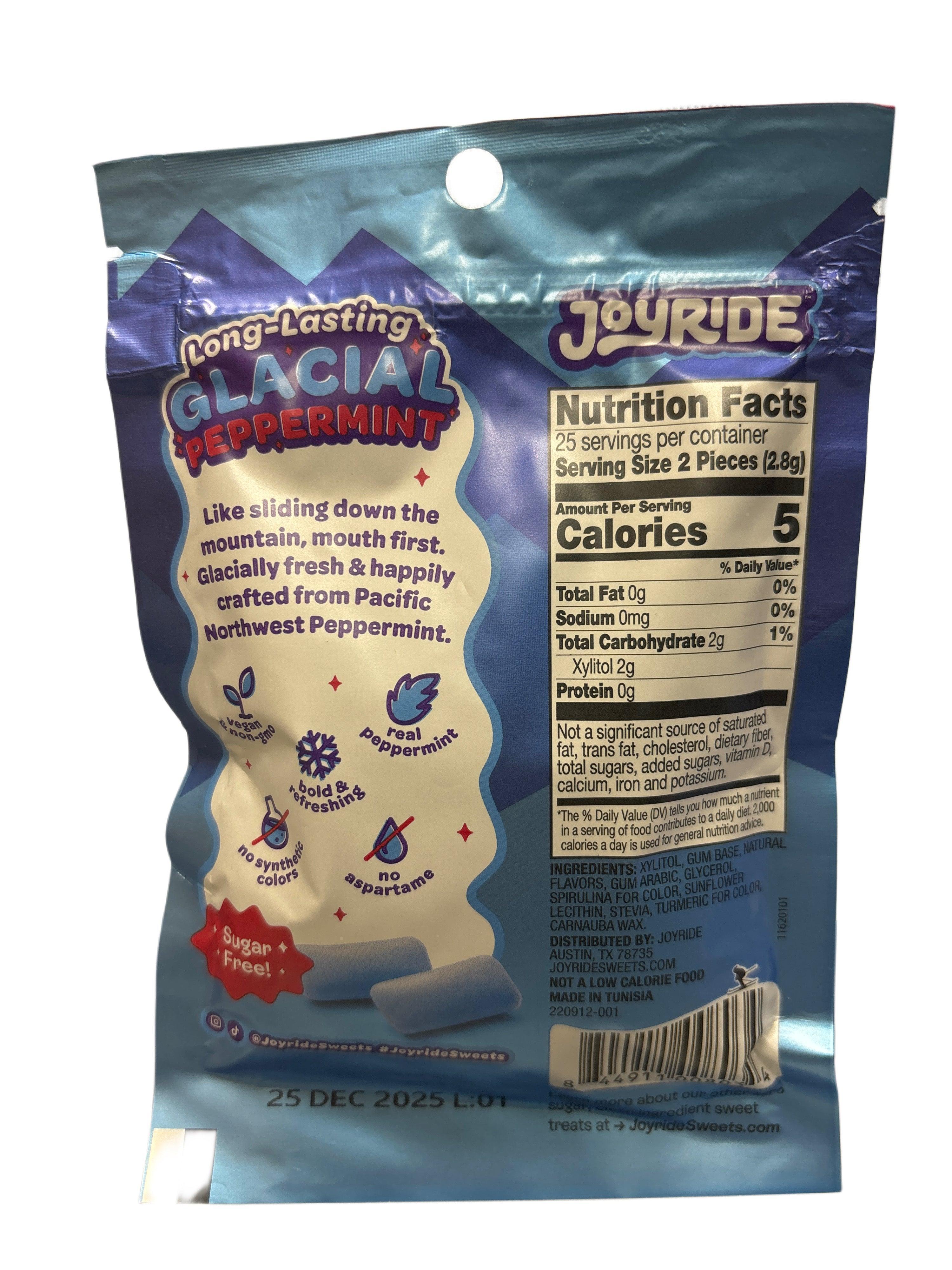 JOYRIDE UNCOMMON Glacial Peppermint Zero Sugar 2.5OZ - U.S Edition - Gum - Case of 6 - BB: N/A