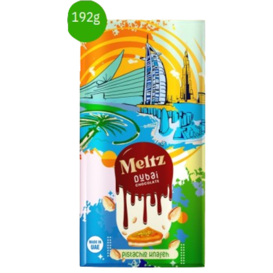 Meltz Dubai Chocolate Knafeh Pistachio 192G - UAE Edition - Chocolate - Case Of 5- BB: 02/26