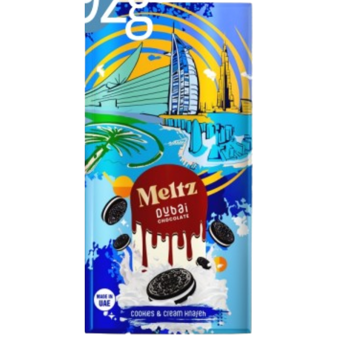 Meltz Dubai Chocolate Knafeh Oreo Cookies & Cream 75G - UAE Edition - Chocolate - Case Of 12- BB: 02/26