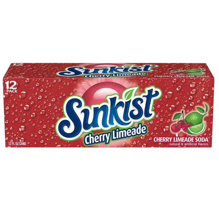 Sunkist Cherry Limeade Can 355ML - U.S Edition - Beverage - Case of 12 - BB: N/A - Extreme Snacks Wholesale