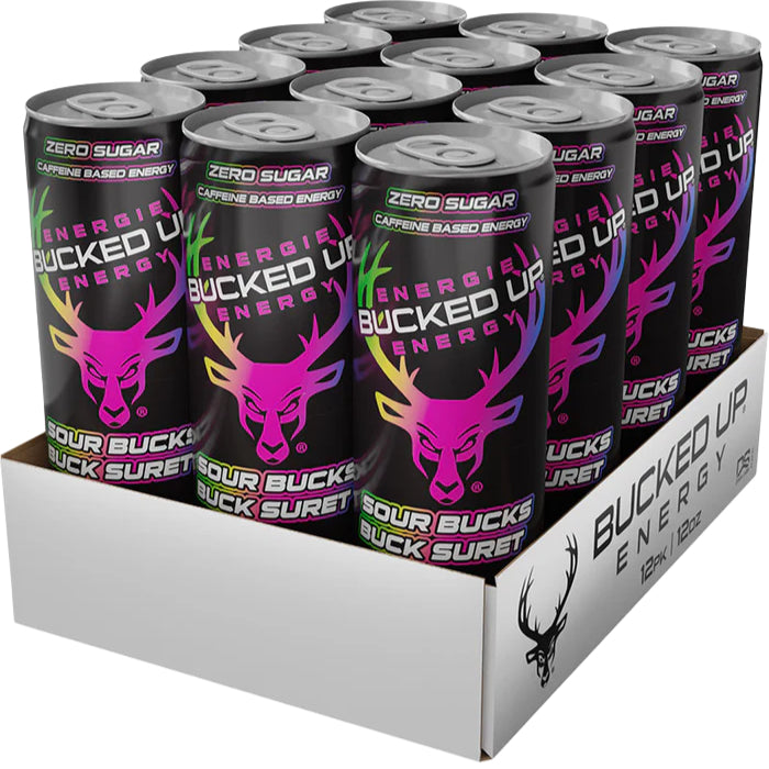Bucked Up Sour Buck Energy Drink 355ML- Canada Edition - Beverage - Case of 12 - BB: N/A - Extreme Snacks Wholesale