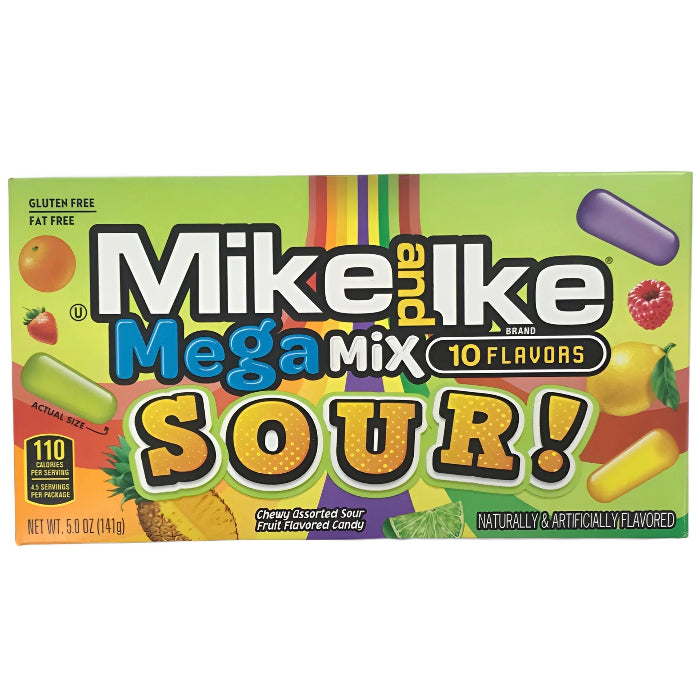 Mike & Ike Mega Mix Sour Theater Box 120G- U.S Edition - Candy - Case of 12 - BB: N/A - Extreme Snacks Wholesale