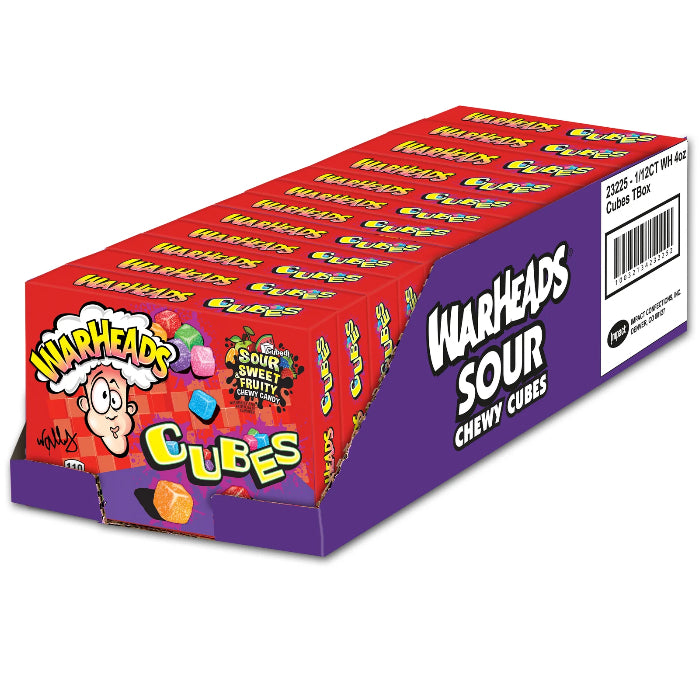 Warheads Cubes Theatre Box 113G - U.S Edition - Candy - Case of 12 - BB: N/A - Extreme Snacks Wholesale