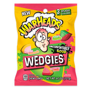 Warheads Wedgies 127g Peg Bag- U.S Edition - Candy - Case of 12 - BB: N/A - Extreme Snacks Wholesale