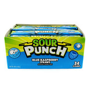 Sour Punch Blue Raspberry Straws Candy - U.S Edition - Candy - Case of 24 - BB: N/A - Extreme Snacks Wholesale