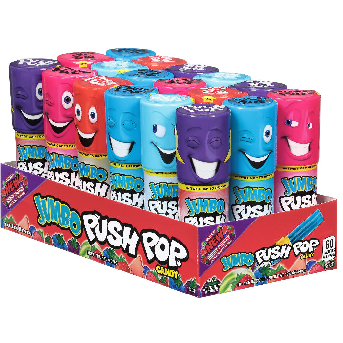 Push Pop Jumbo - U.S Edition - Candy - Case of 18 - BB: N/A - Extreme Snacks Wholesale