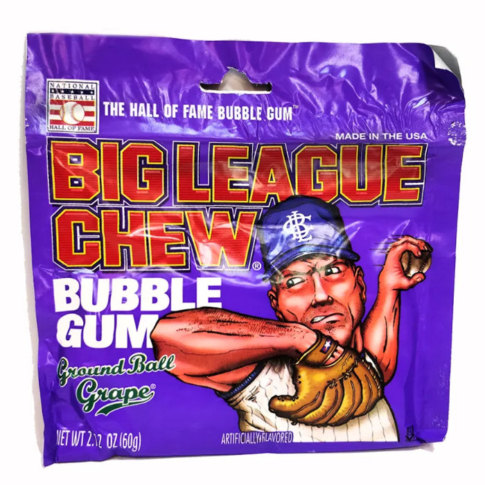 Big League Chew Bubble Gum Ground Ball Grape- U.S Edition - Candy - Case of 12 - BB: N/A - Extreme Snacks Wholesale