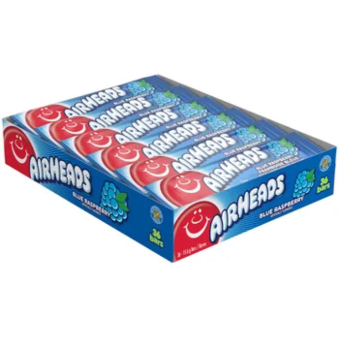 Airheads Blue Raspberry 15.6g - Canada Edition - Candy - Case Of 36 - BB: N/A - Extreme Snacks Wholesale