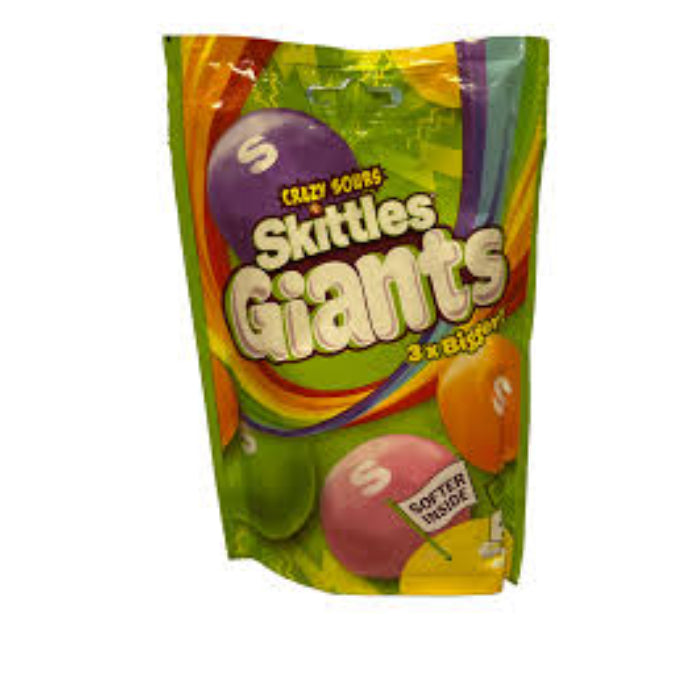 Skittles Giants Crazy Sours Peg Bag 132g - U.K Edition - Candy - Case of 15 - BB: N/A - Extreme Snacks Wholesale