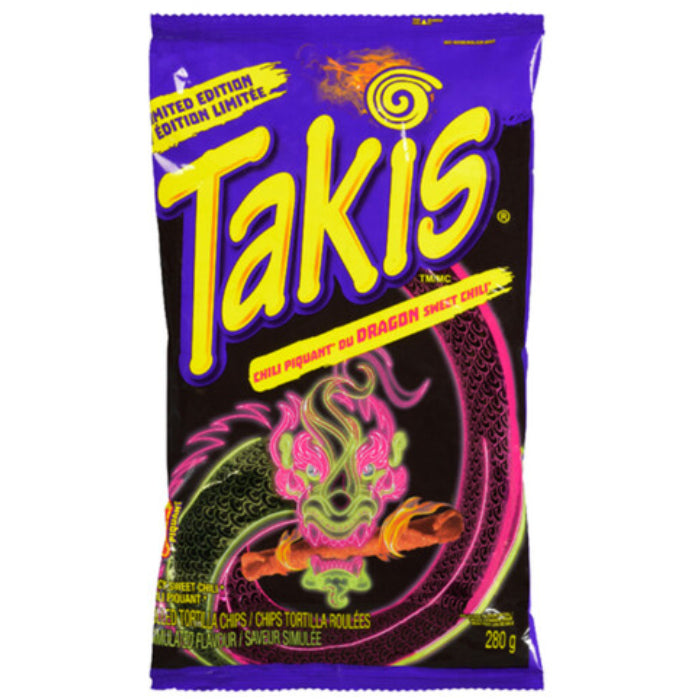 Takis Dragon Spicy Sweet Chili 280G Chips , Case Of 12 - Canadian Edition - Chips - Pallet (72 Cases) - BB: Fresh Date