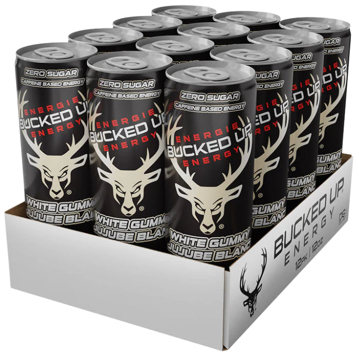 Bucked Up White Gummy Energy Drink 355ML- Canada Edition - Beverage - Case of 12 - BB: N/A - Extreme Snacks Wholesale